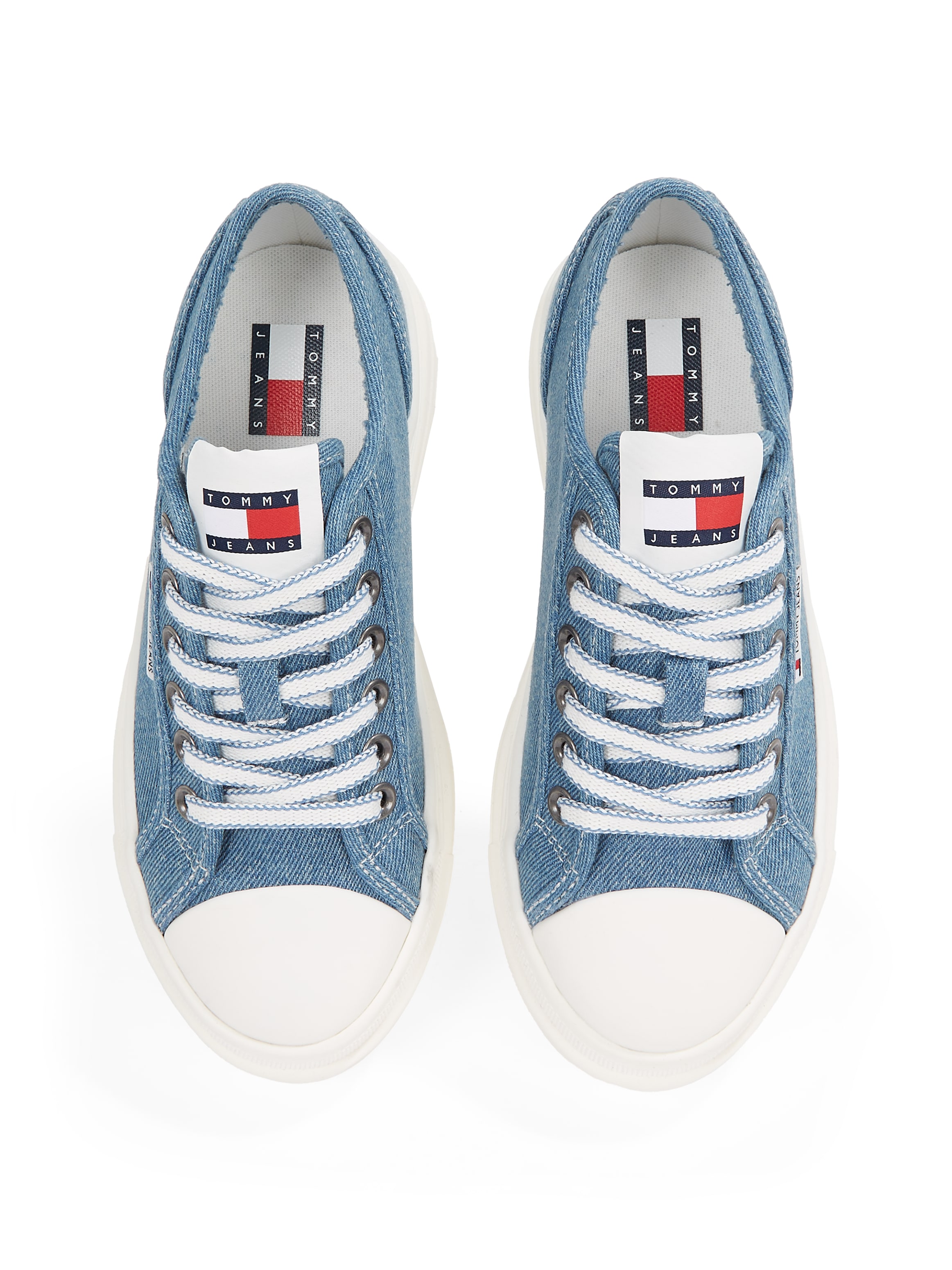Tommy Jeans Plateausneaker »TJW FOXING FLATFORM LC«, Freizeitschuh, Halbschuh, Schnürschuh im Jeans-Look