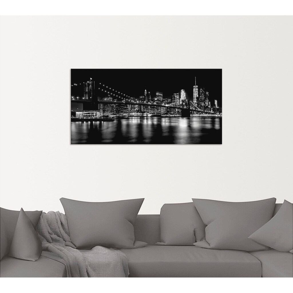 Artland Wandbild »Manhattan Skyline & Brroklyn Bridge«, Amerika, (1 St.)