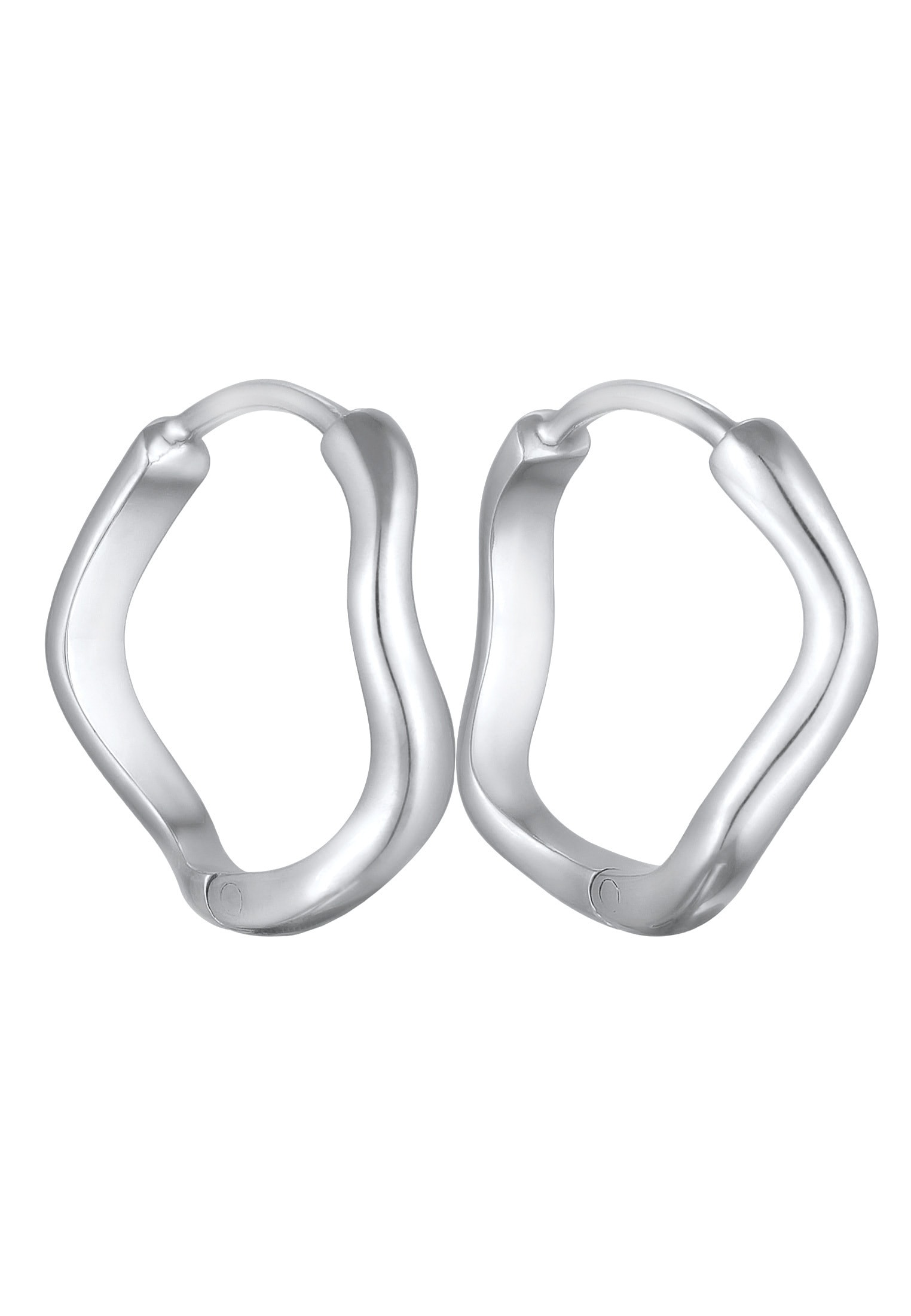 Elli Paar Creolen »Ohrringe Creolen Wellen Wave Design 925 Silber vergoldet«
