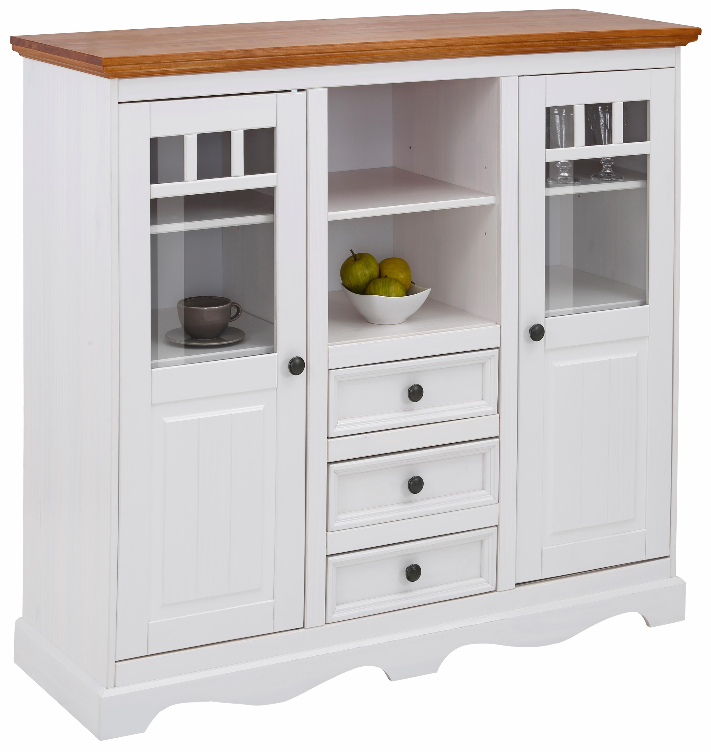 OTTO home Highboard "Melissa" Vitrine, Breite 132 cm