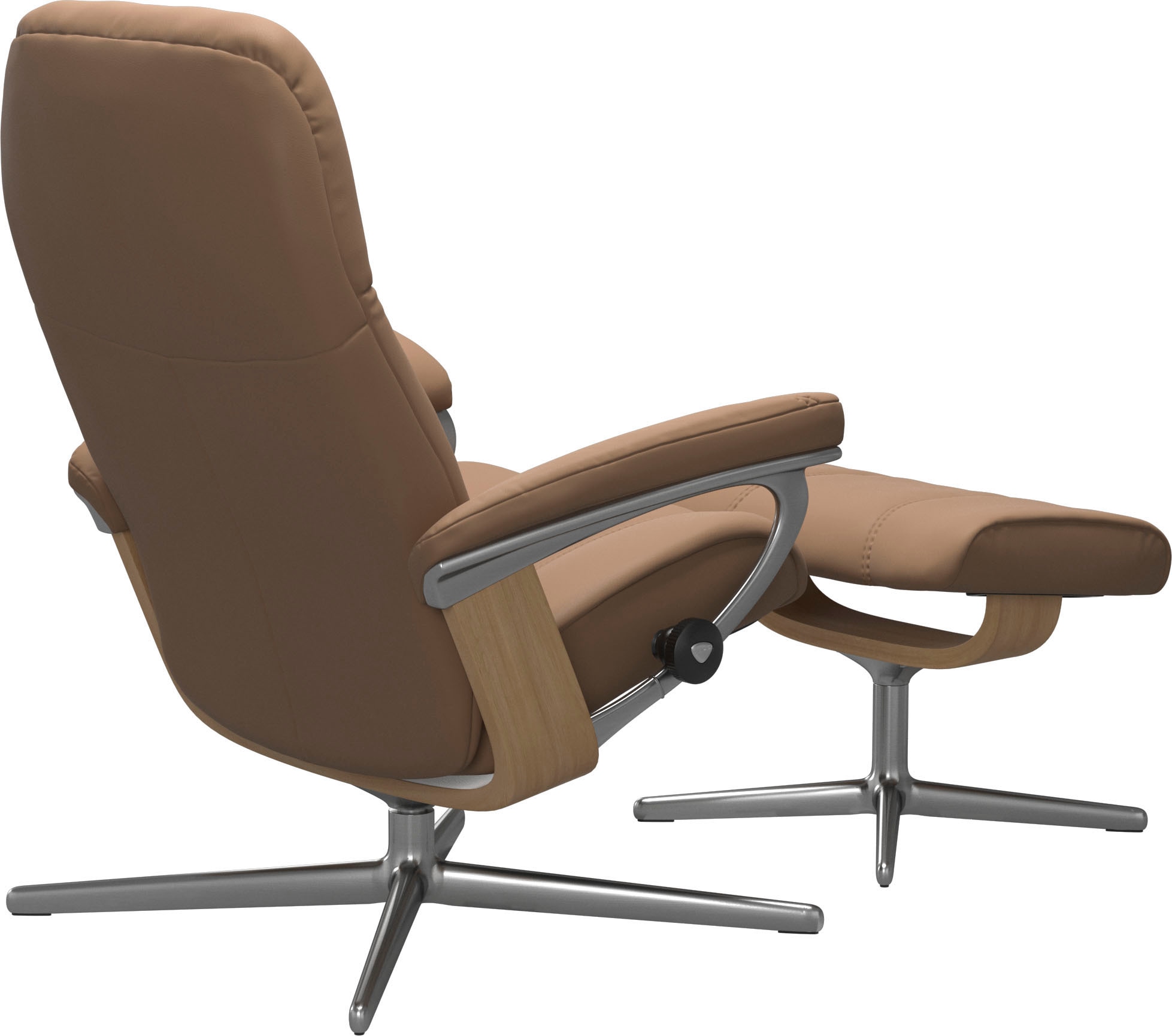 Stressless® Relaxsessel »Consul«, (Set, Relaxsessel mit Hocker), mit Hocker, mit Cross Base, Größe S, M & L, Holzakzent Eiche