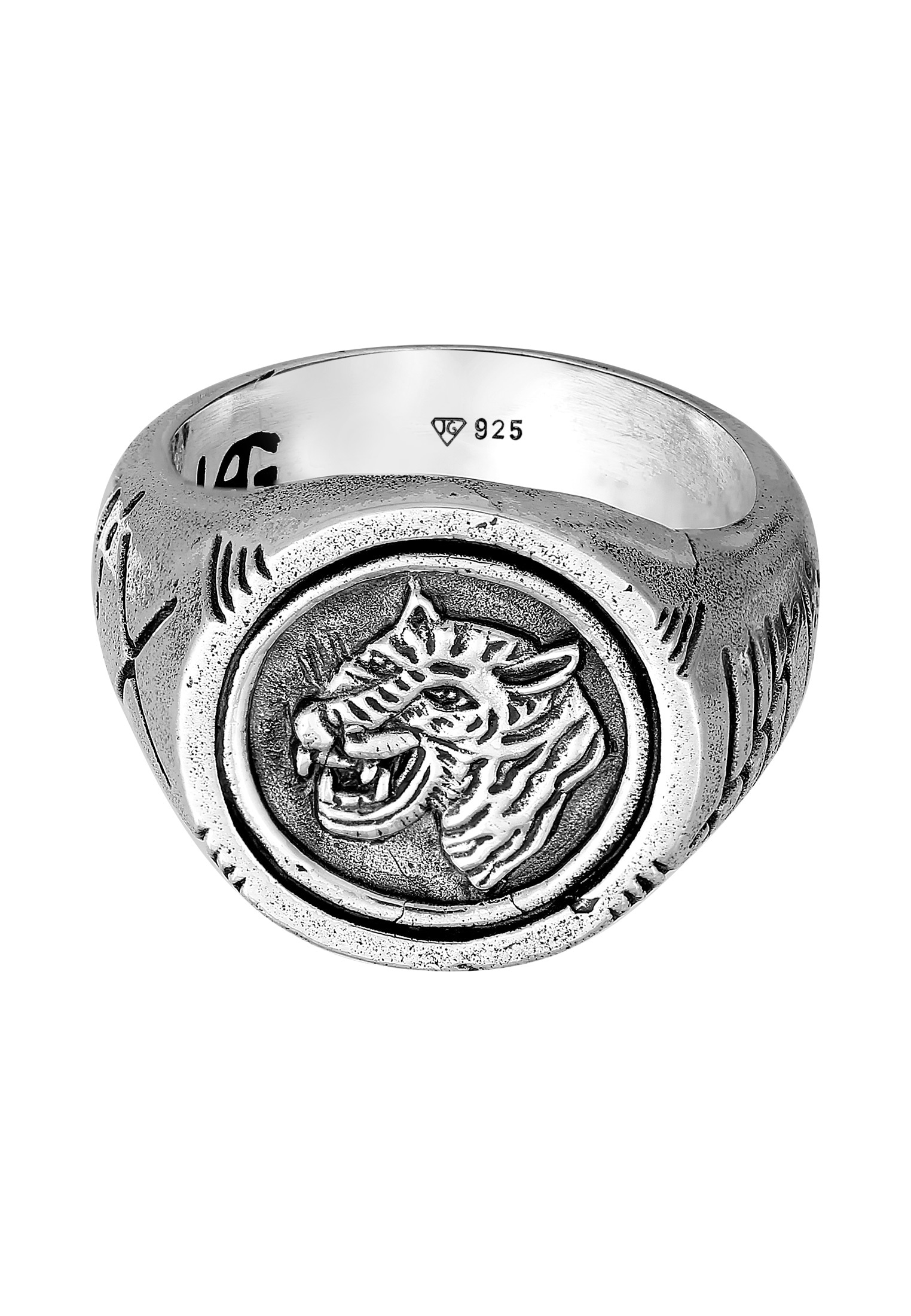 HAZE & GLORY Siegelring »Ring Siegelring - Tiger 925 Silber«