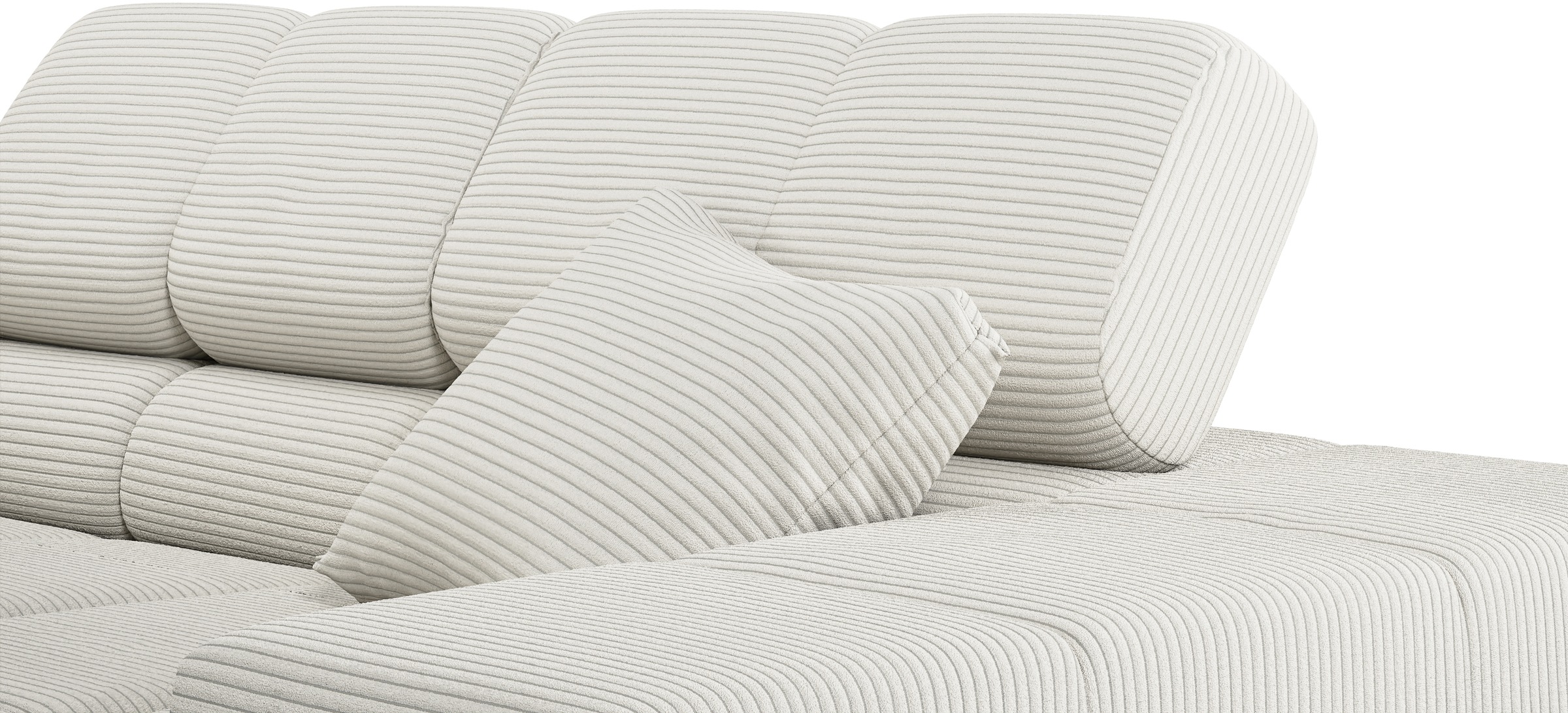 INOSIGN Ecksofa »Ancona incl. Kopfteilverstellung, Breite 319cm, L-Form«, wahlweise motorische Sitztiefenverstellung, auch in Cord + Easy Care