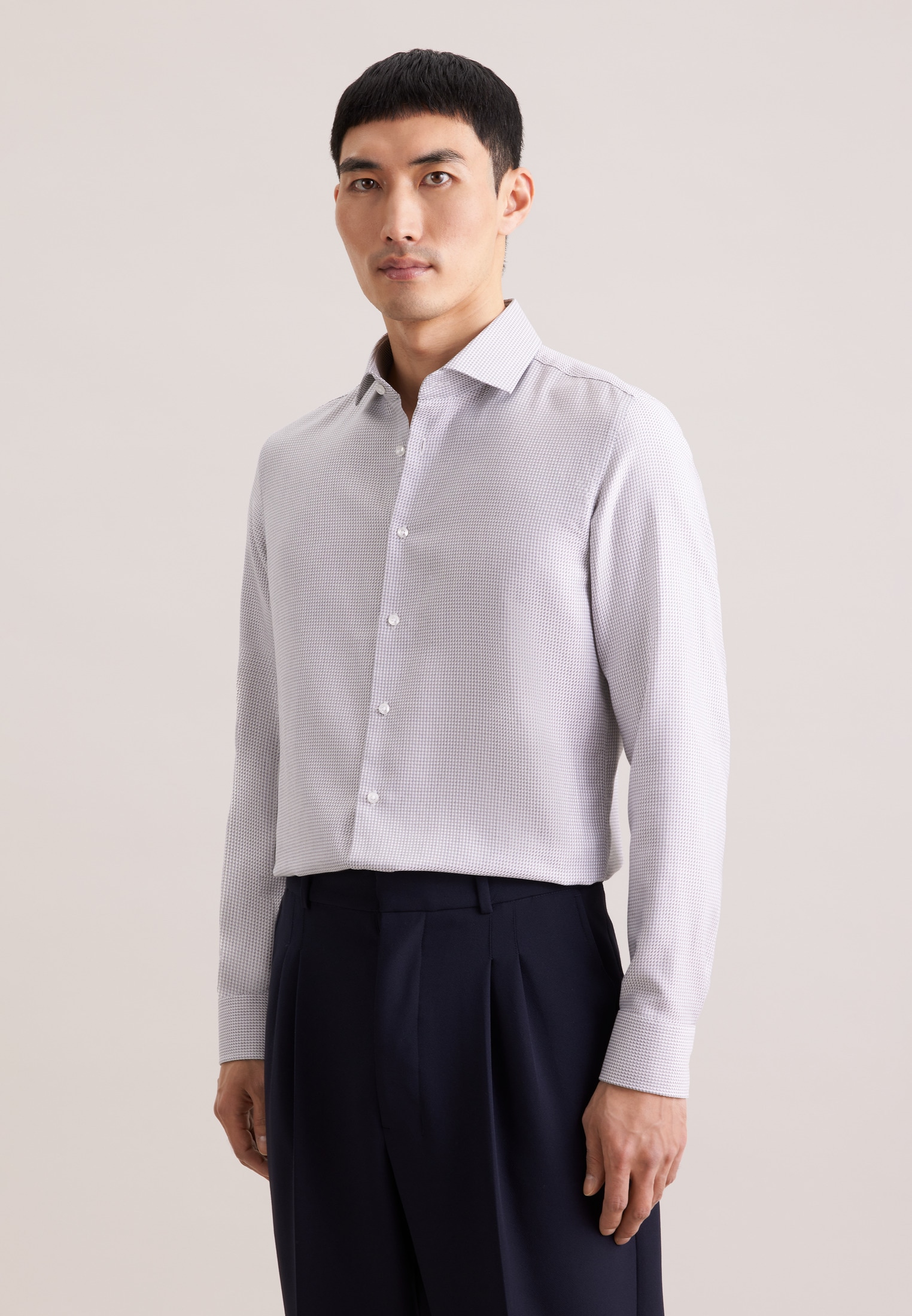 seidensticker Businesshemd »Schwarze Rose« Shaped 1/1 Kentkragen Struktur