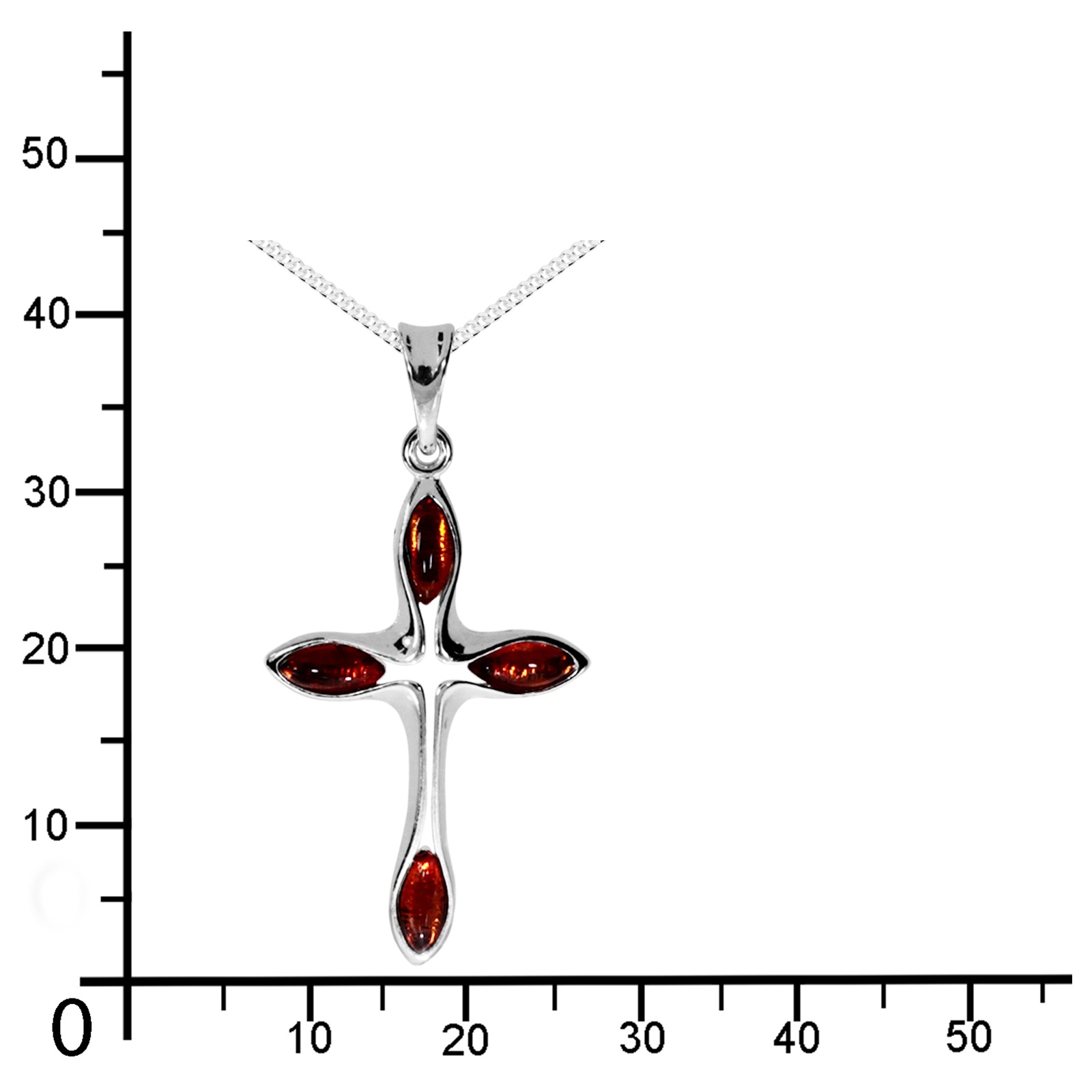 OSTSEE-SCHMUCK Kette mit Anhänger »- Kreuz 30 x 19 mm - Silber 925/000 - Bernstein«