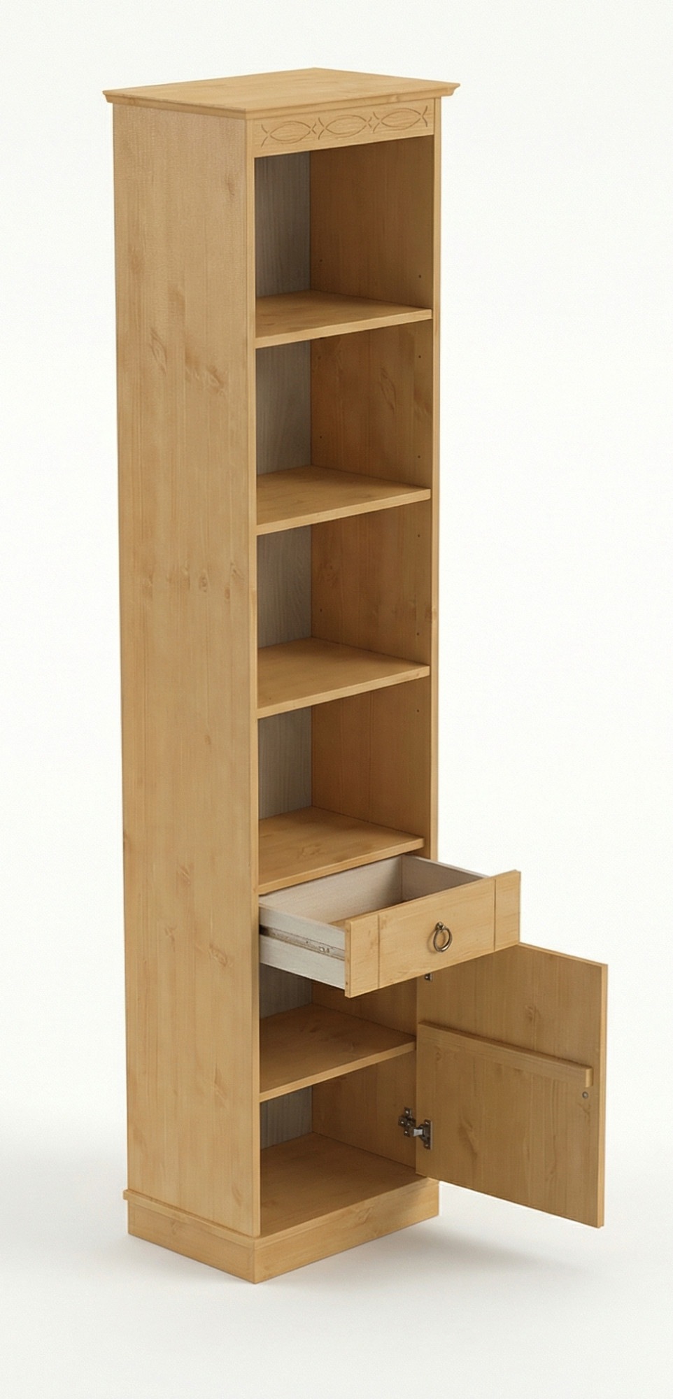 OTTO home Hochschrank »Indra, Badschrank, Badmöbel, Badezimmerschrank« B/T/H: 46/32/186 cm,  aus massiver Kiefer, mit Schublade, FSC®-zertifiziert