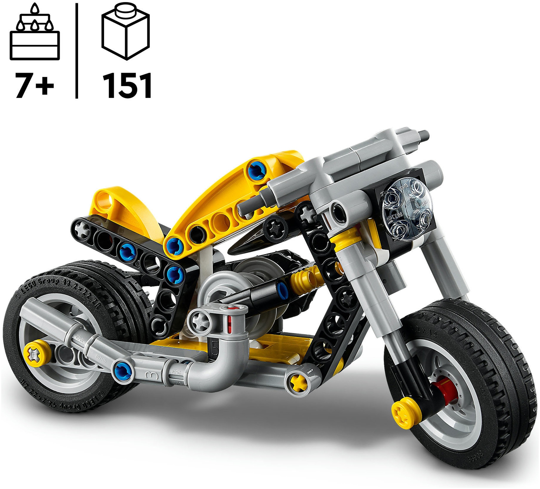 LEGO® Konstruktionsspielsteine »Gelbes Motorrad (42225), LEGO Technic«