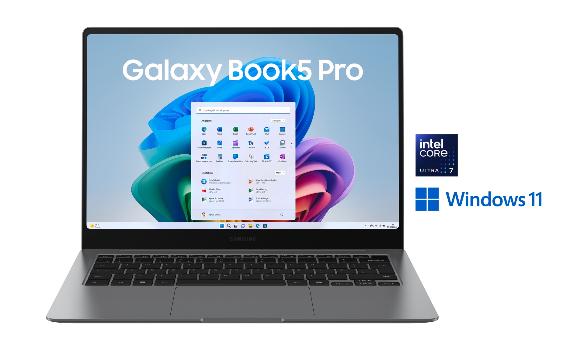 Samsung Notebook »Book5 Pro 14 (NP940X) Intel Core Ultra 7 16GB+512GB AMOLED 2X-Display«,...