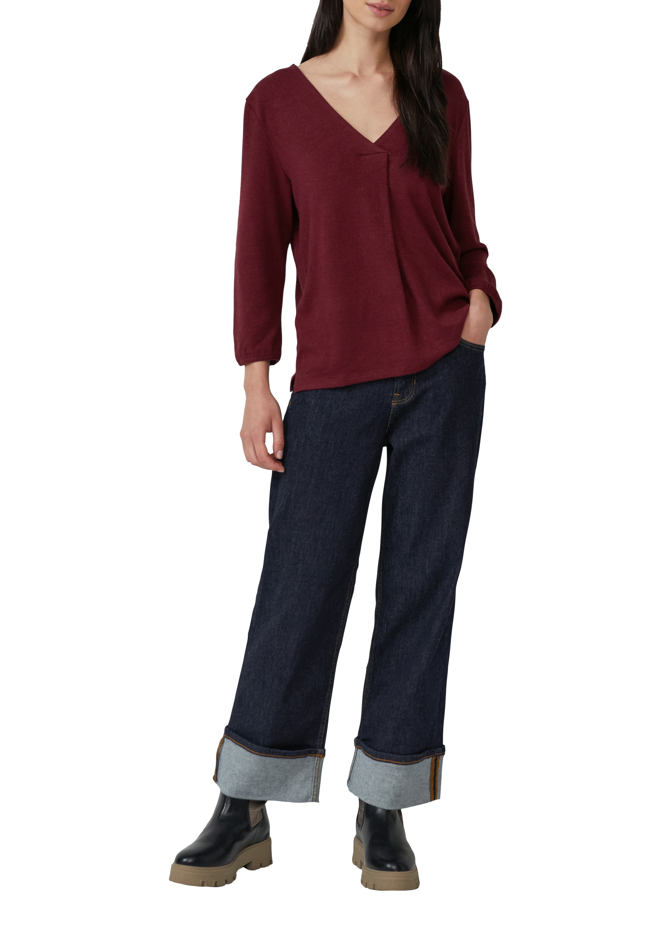 s.Oliver 3/4-Arm-Shirt mit V-Ausschnitt