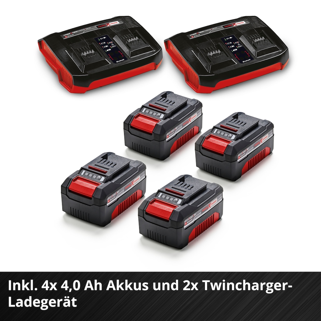 Einhell Akkurasenmäher »Professional GP-CM 36/47 S Li BL«, 4 x 4 Ah Akku und 2 Twincharger