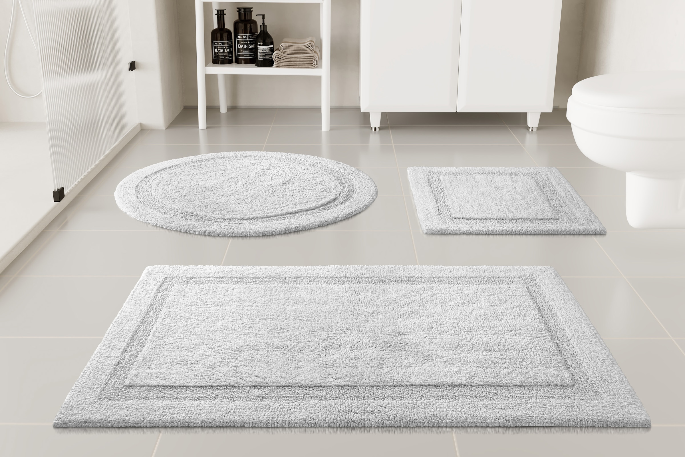 OTTO home Badematte »Meellor« Höhe 20 mm Badteppich, getuftet, modern, Uni, antirutsch, flauschig, Baumwolle