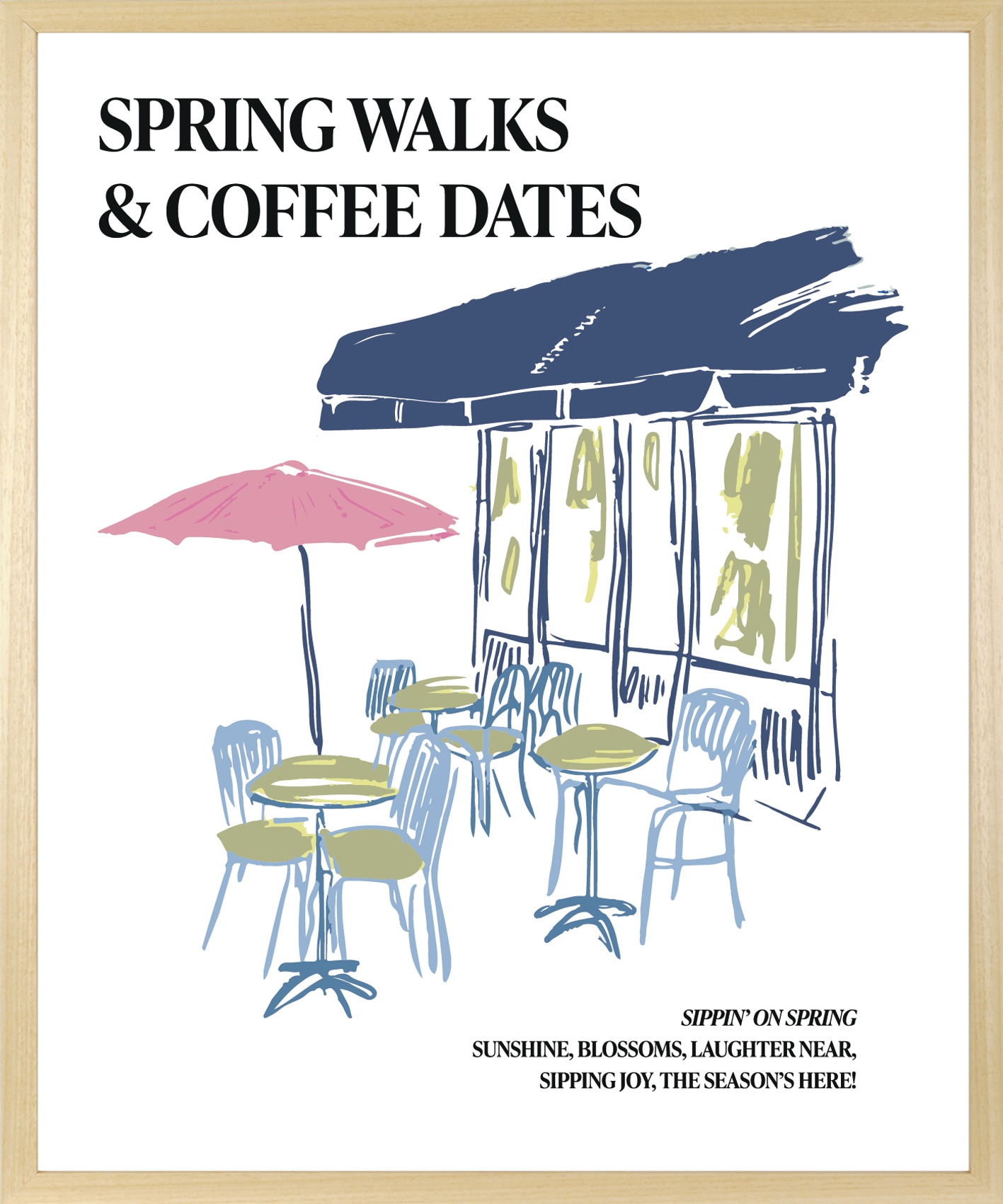 s.Oliver Kunstdruck »Kleines Cafe mit Sonnenschirm« Cafe | Fashion | Gebäude | Kaffee | Kaffee Bilder | Kunst | Modebilder | Restaurant & Cafés | Romantisch | Schriftzug | Schriftzüge | Sprüche | Stadt 1 Stk. tlg. gerahmt, Rahmen aus Holz, Echtholz