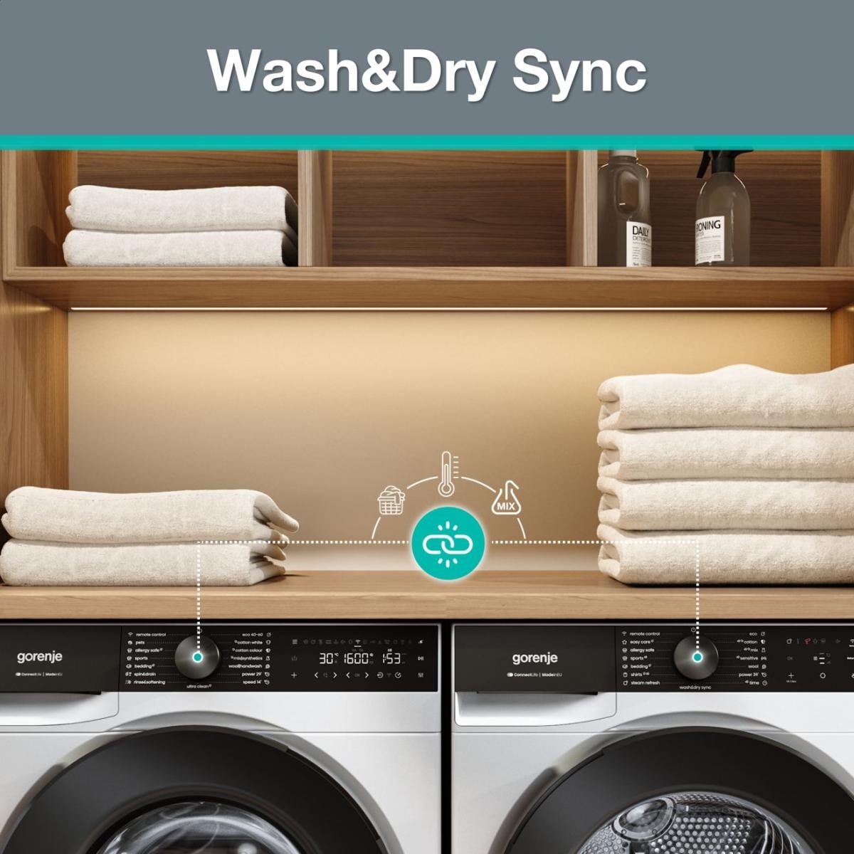GORENJE Wärmepumpentrockner »D5G68C« G600 NatureDry Schonung, FastDry Pro 39, Knitterschutz
