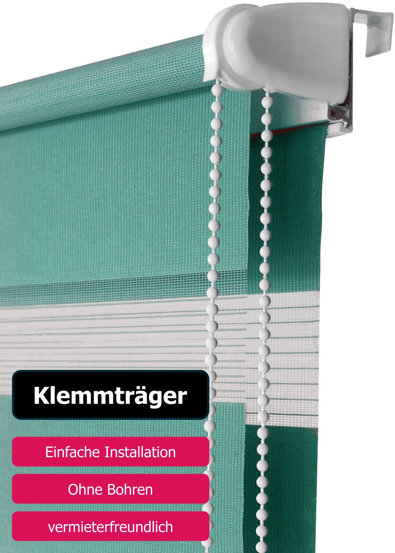 my home Doppelrollo »MARANO«, Lichtschutz, ohne Bohren, freihängend, im Fixmaß, Rollo mit Klemmträger