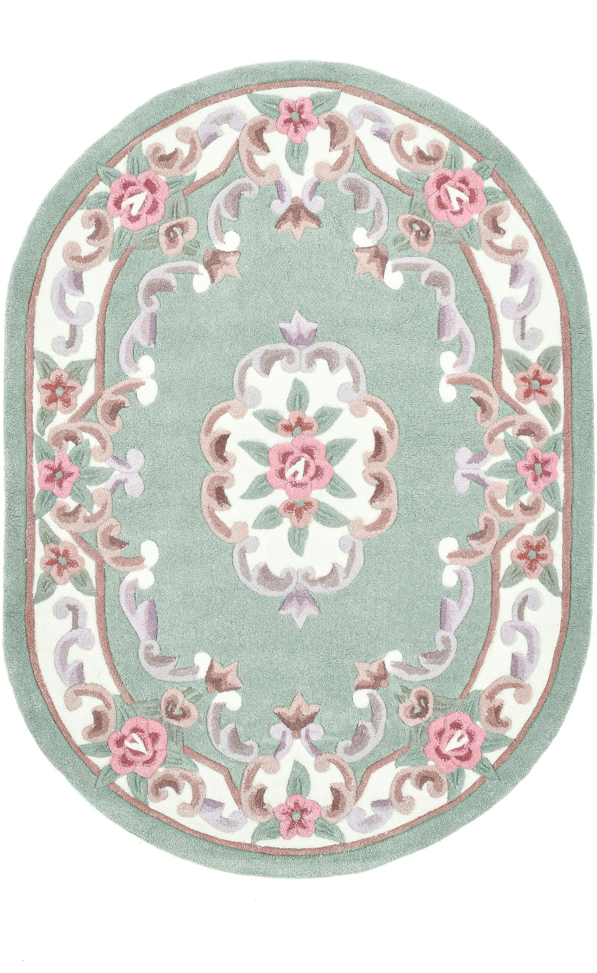 THEKO Teppich »Ming« oval 14 mm Höhe hochwertiges Acrylgarn, ideal im Wohnzimmer & Schlafzimmer