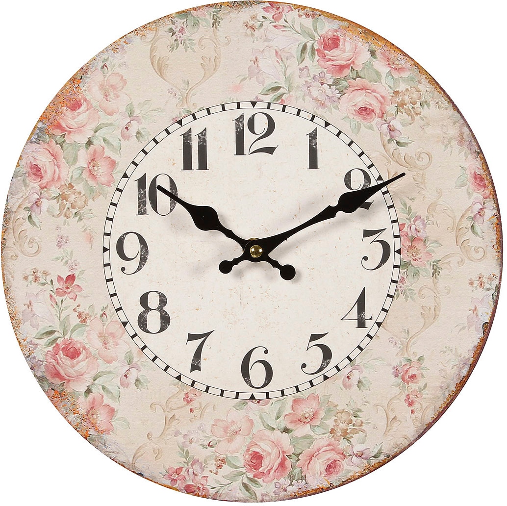 Ambiente Haus Wanduhr "Rosen Wanduhr 28cm"