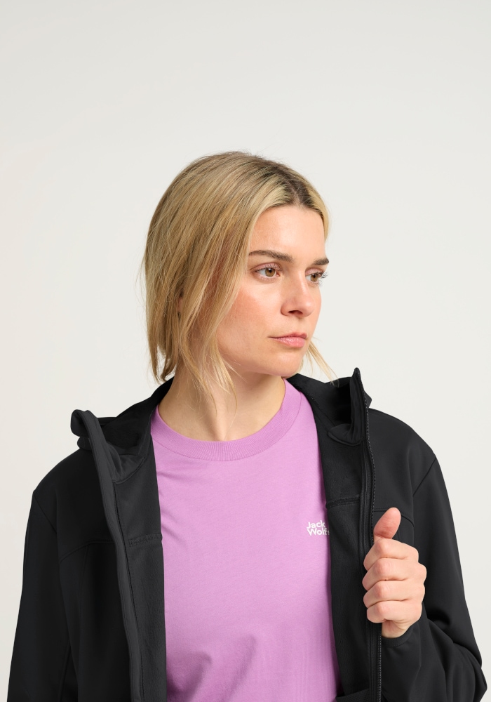 Jack Wolfskin Softshelljacke »WINDHAIN 2 HOODY W« wasserabweisend, windabweisend, wärmeisolierend