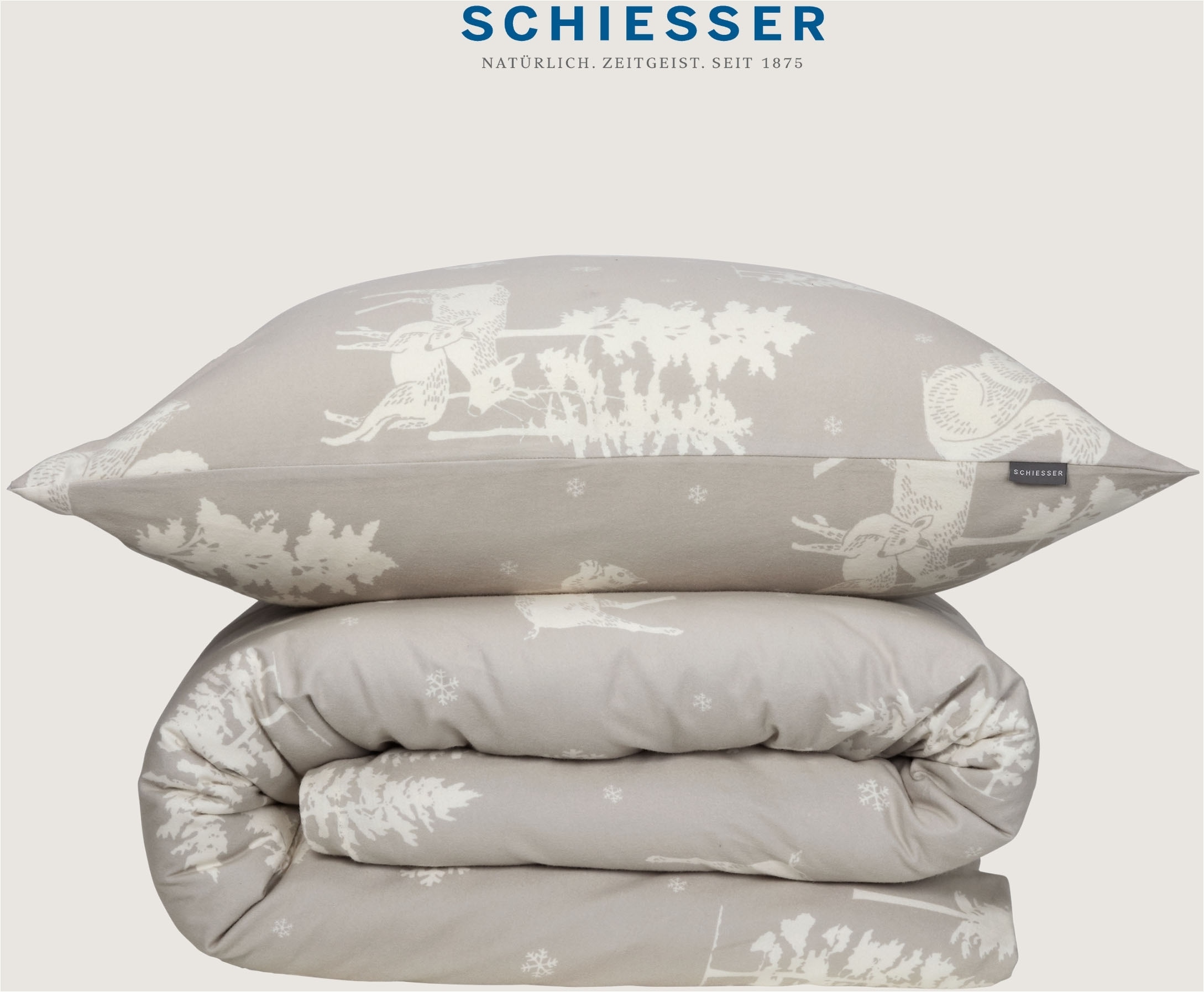 Schiesser Bettwäsche »Nordic aus weichem Baumwollflanell mit nordischem Muster«, Made in Green