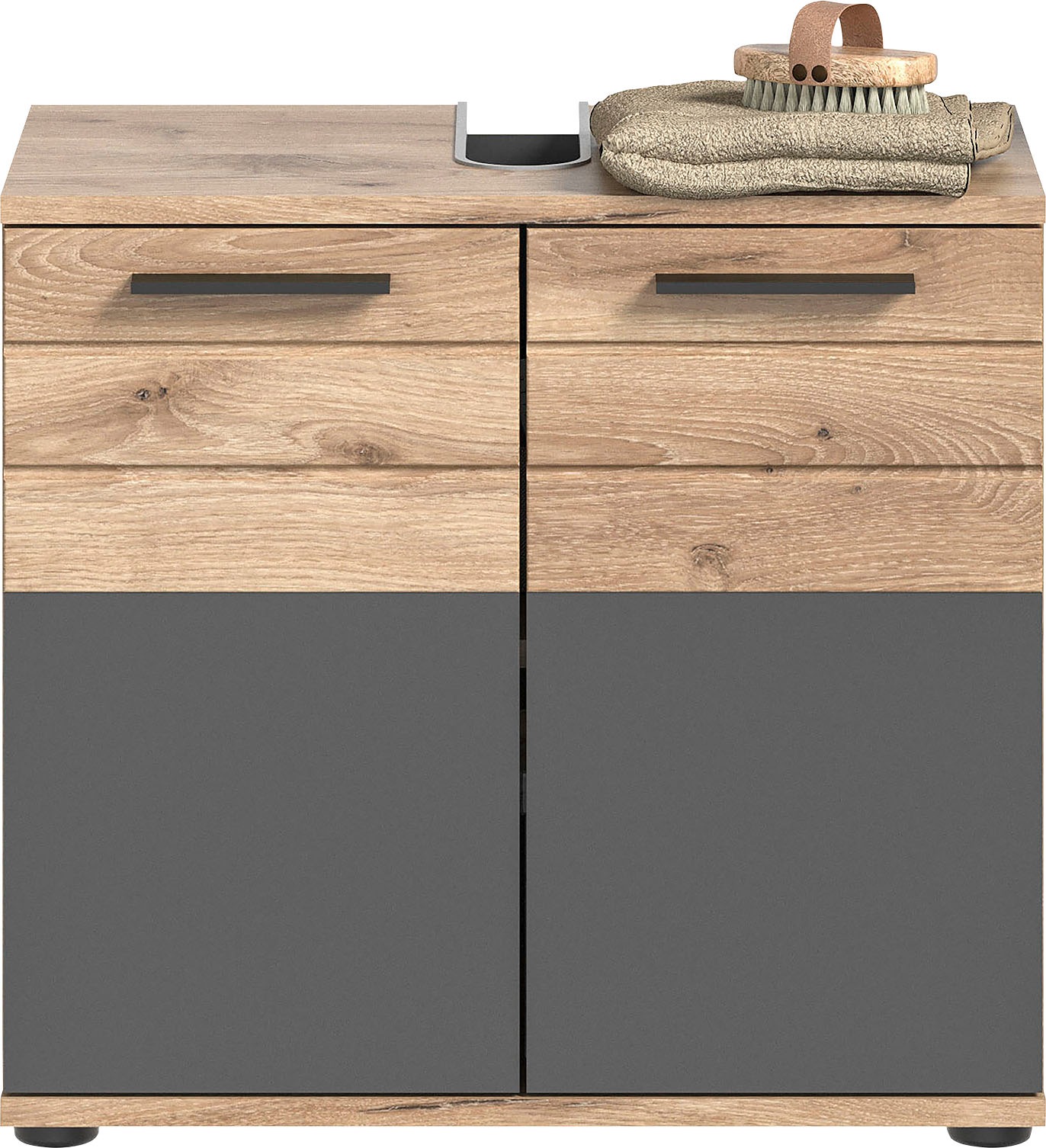 INOSIGN Badmöbel-Set »Riga, 3 teilig, bestehend aus:«, (Set), Hochschrank, Waschbeckenunterschrank, Spiegel
