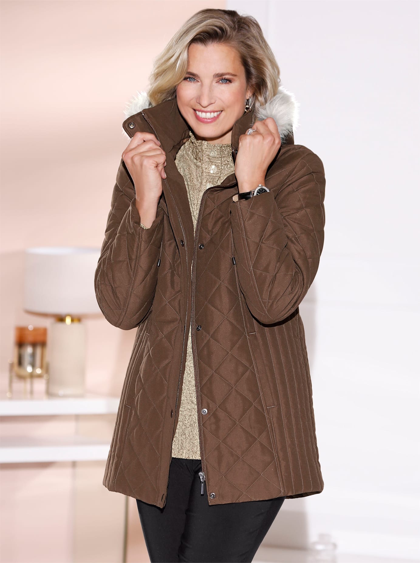 Classic Basics Steppjacke mit Kapuze
