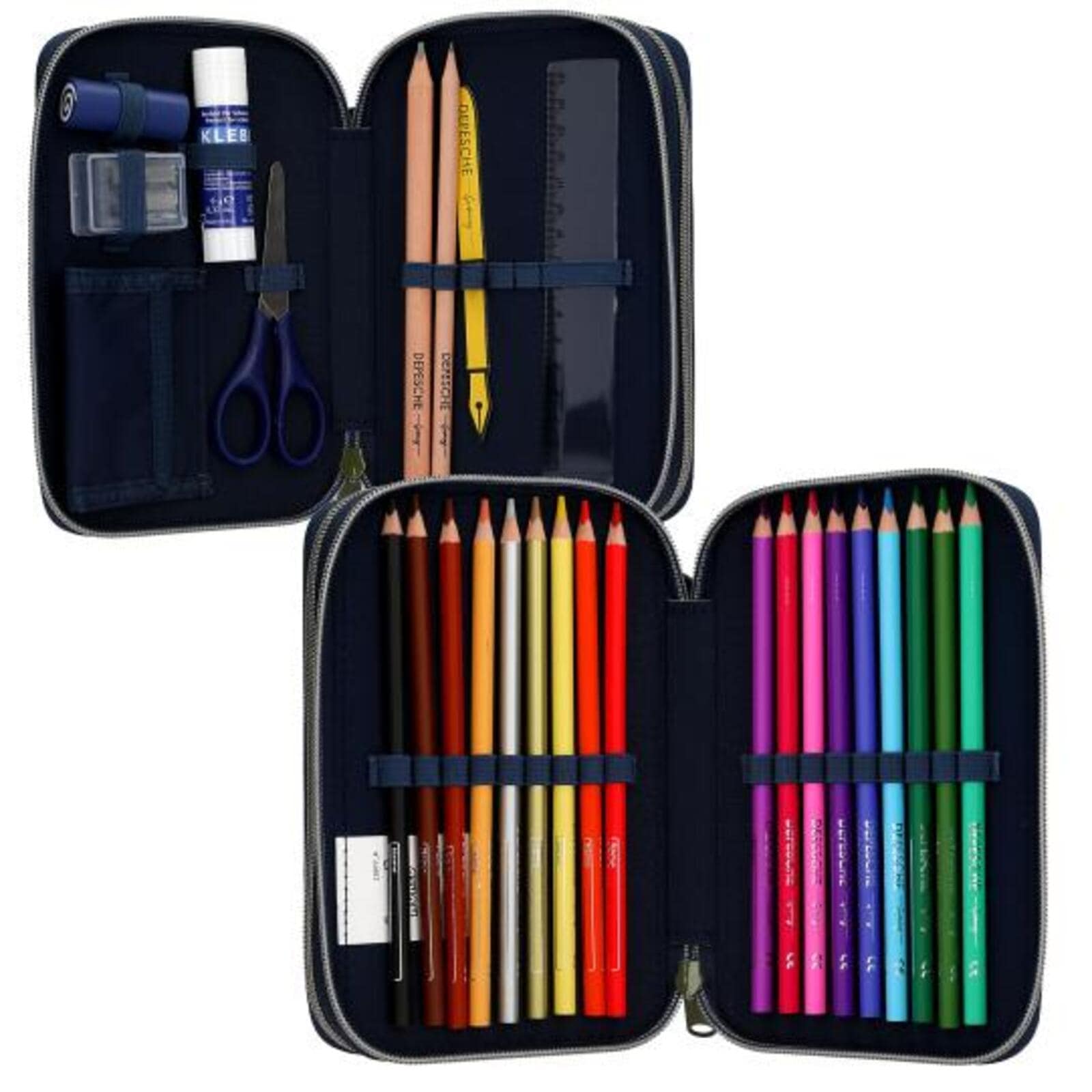 Depesche Buntstift »2-Fach Federtasche Schlange Adventure World 5,5 x 12 x 19 cm blau-grün«