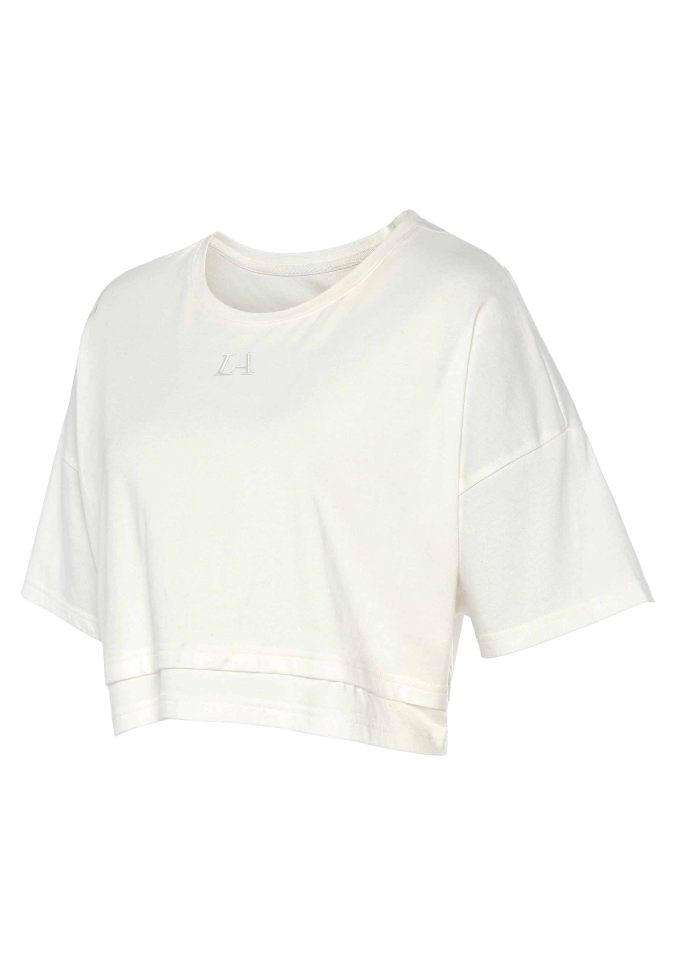 LASCANA Kurzarmshirt, mit kastigem Schnitt und Lagen-Look