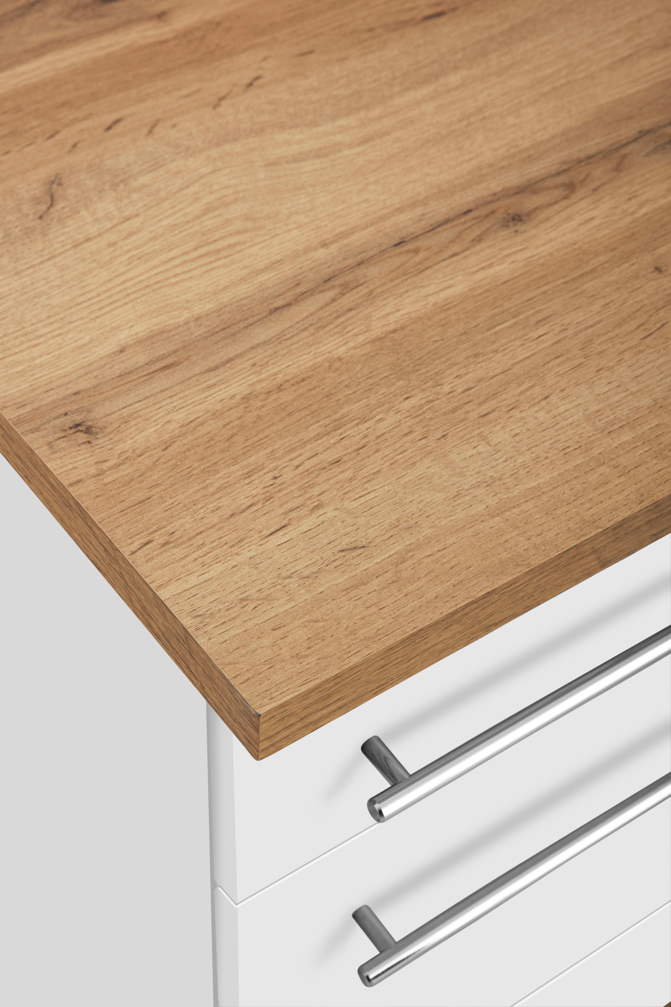 KOCHSTATION Winkelküche »KS-Samos« Stellbreite 340/120 cm, wahlweise mit E-Geräten, mit Arbeitsplatte