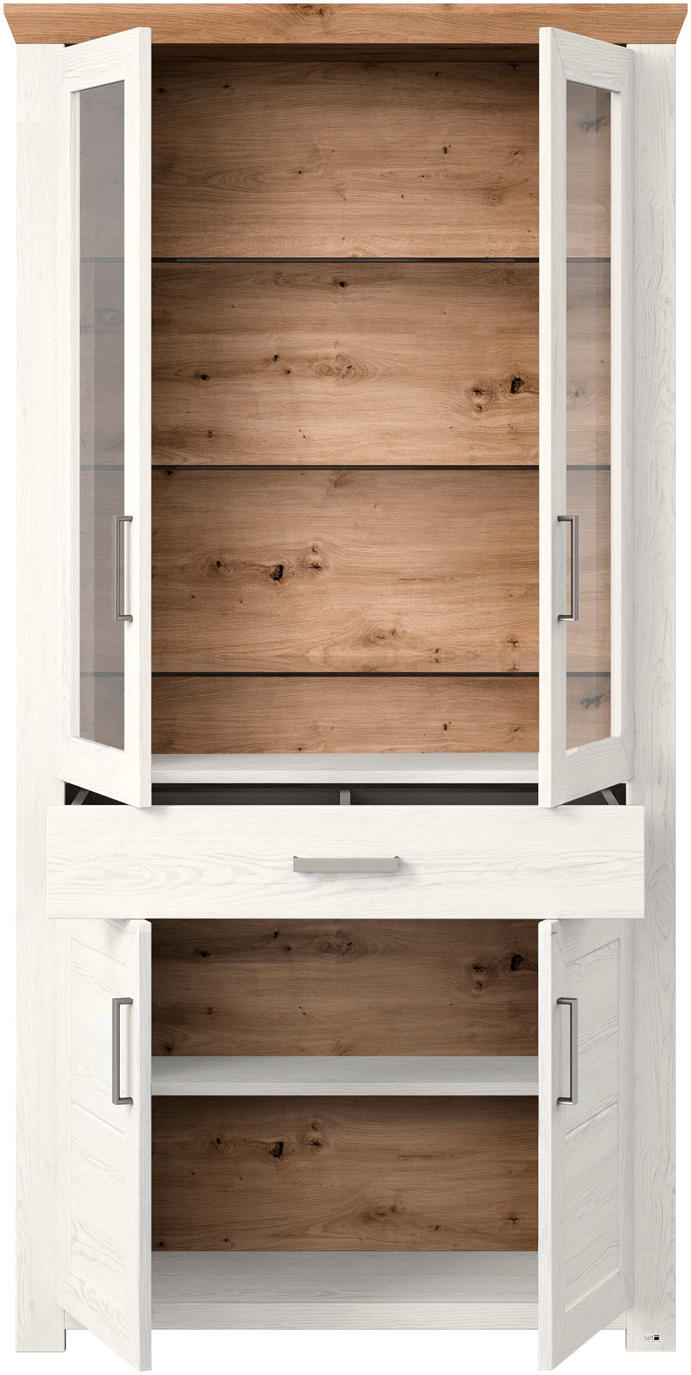 set one by Musterring Standvitrine »York« Typ 18, mit zwei Glastüren, in 3 Farbvarianten, Höhe 207 cm