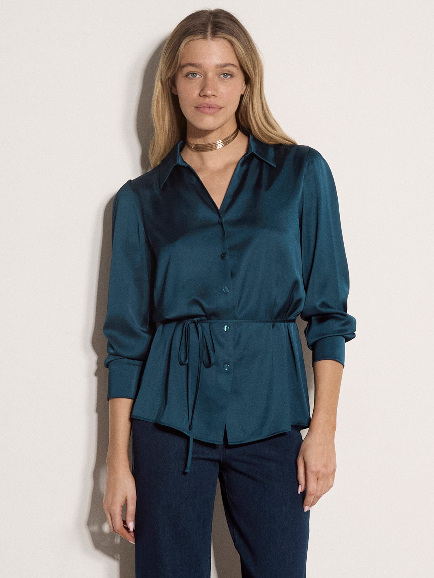 Apricot Klassische Bluse »Weiches Satinhemd« mit Knopfleiste