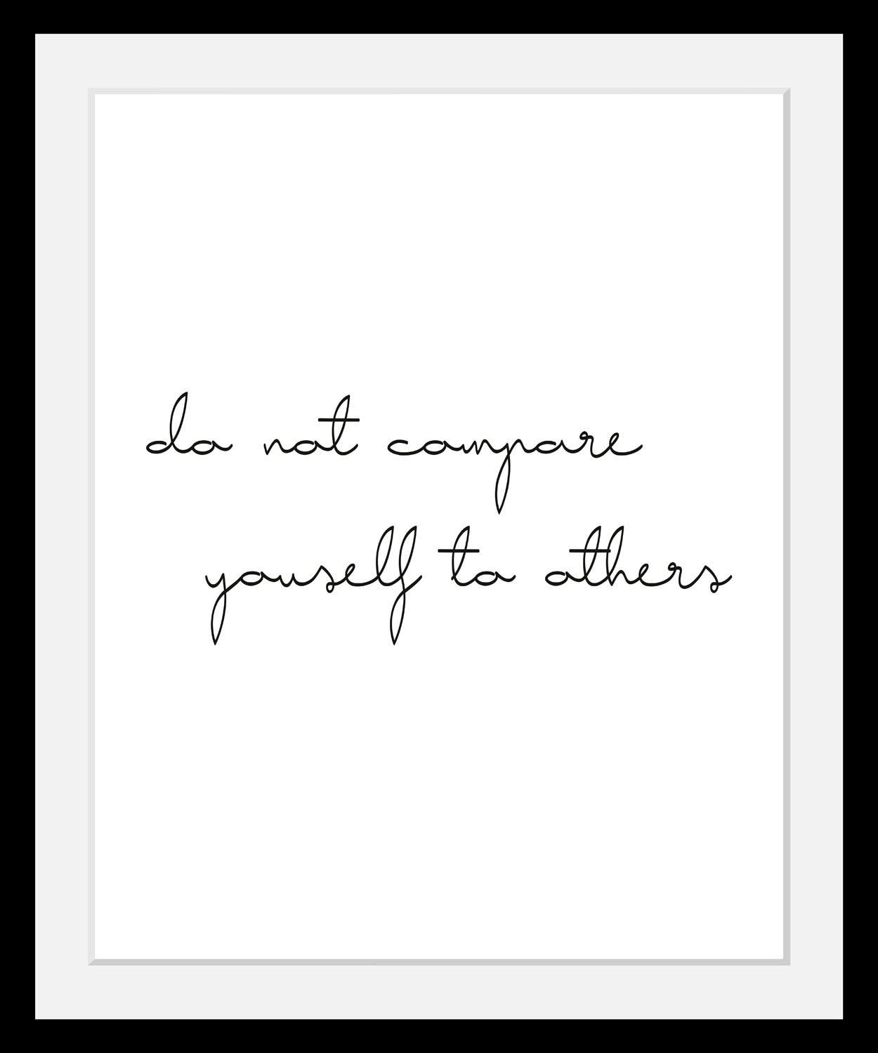 queence Bild »Selbstliebe« Motivationsbilder | Schriftzug | Schwarz-Weiß HD Premium Poster-Druck inkl. Holzrahmen