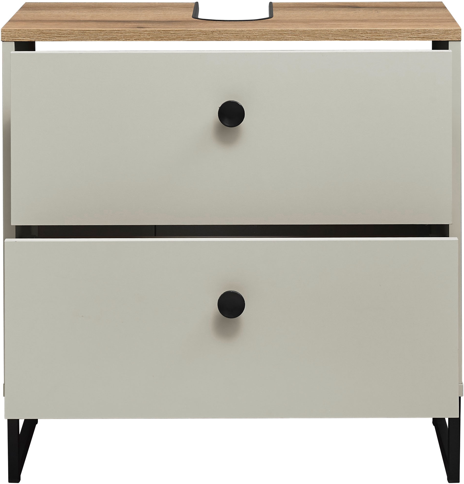 BASIC by Balculina Waschbeckenunterschrank »Linea« 1 Stk. tlg. Breite 60cm, U-Profil Füße, Unterflurauszug