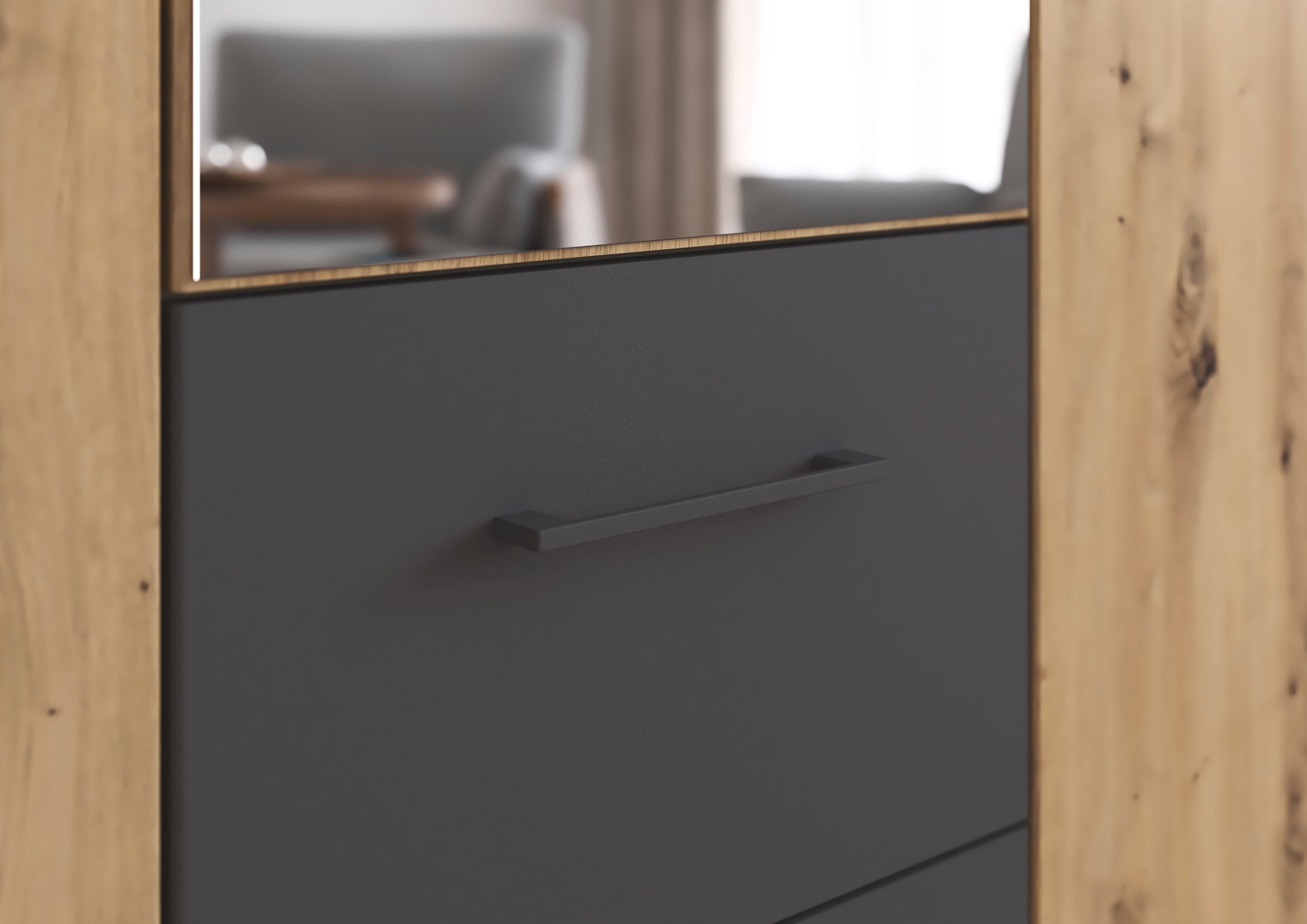 rauch Drehtürenschrank »Kleiderschrank Jugendzimmer Kinderzimmer Stauraum Topseller Holmes« mit Applikationen "Industrial Style"