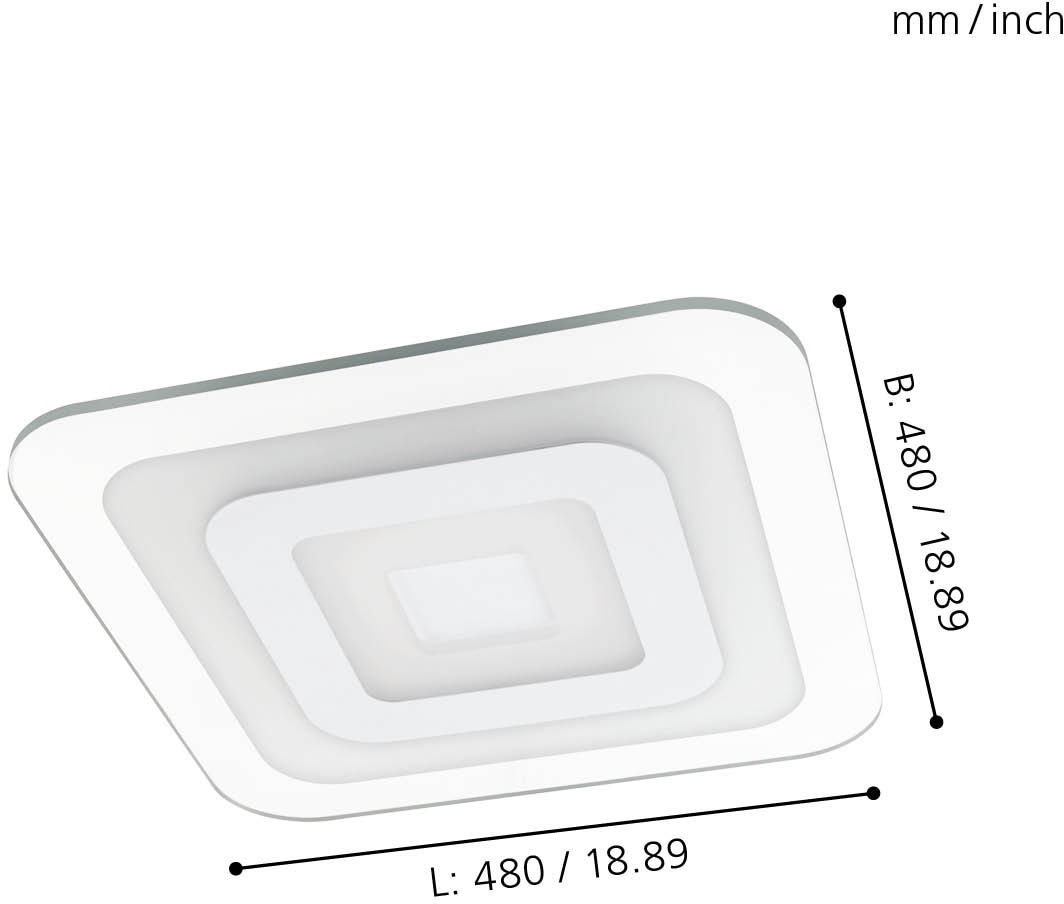 EGLO LED Deckenleuchte »REDUCTA 1«, einstellbar mit Wohnzimmerlampe, online (CCT), flammig-flammig, Lichtfarbe Jahren Garantie 48cm XXL 1 | kaufen Deckenlampe 3 weiß
