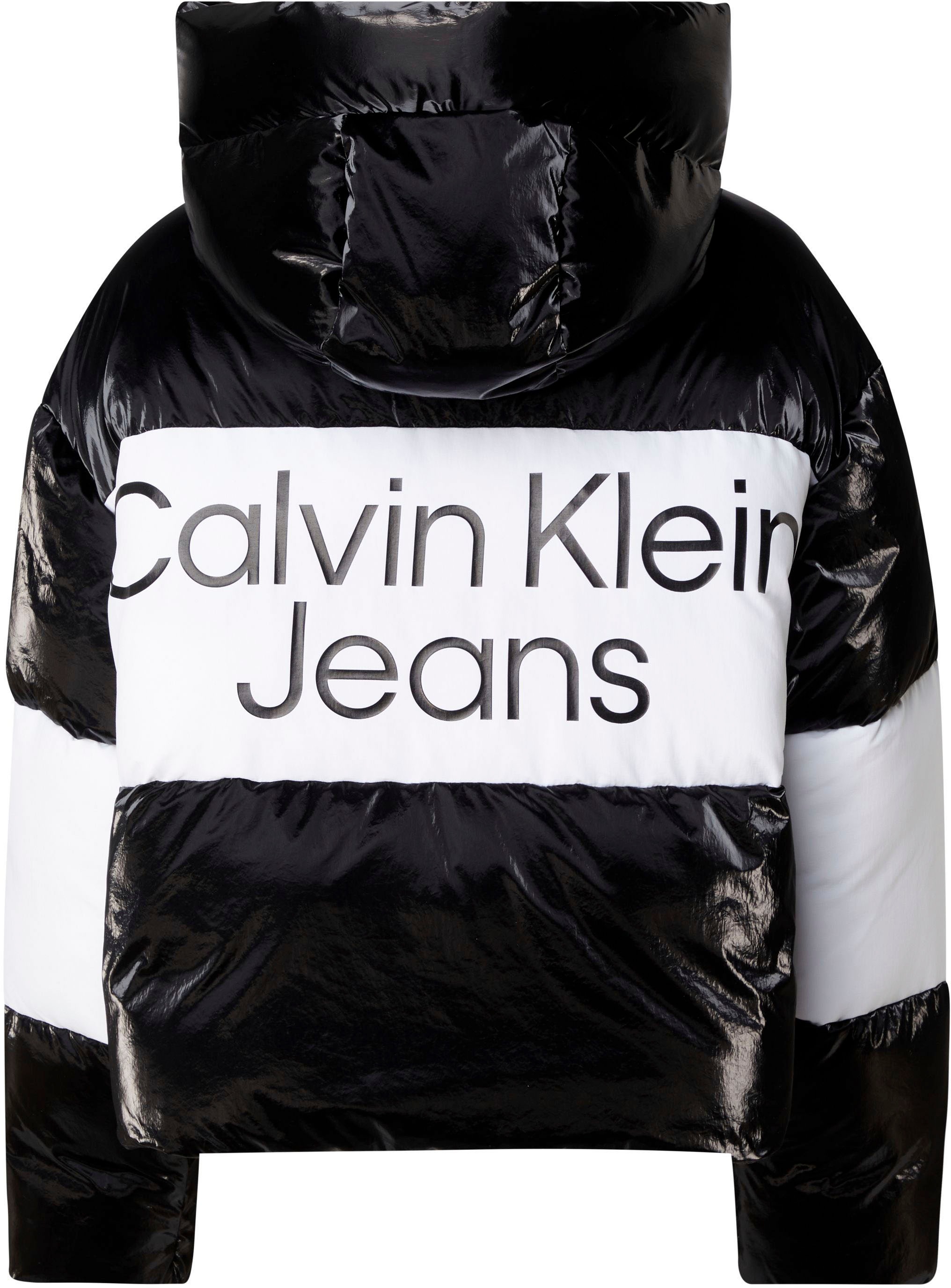 Calvin Klein Jeans Steppjacke »BLOCKING CROPPED PUFFER«, mit Kapuze, mit  Kapuze bei ♕ | Outdoormäntel