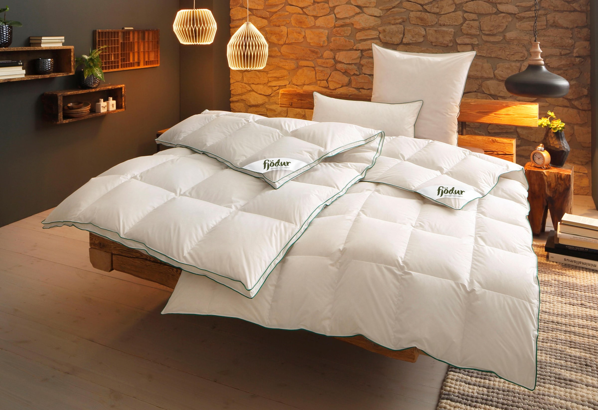 fjödur Daunenbettdecke "Fee, Bettdecke 135x200, 155x220 cm und weitere Größen" leicht Füllung 80Daunen20Federn 1 Stk. tlg. Hergestellt in Deutschland