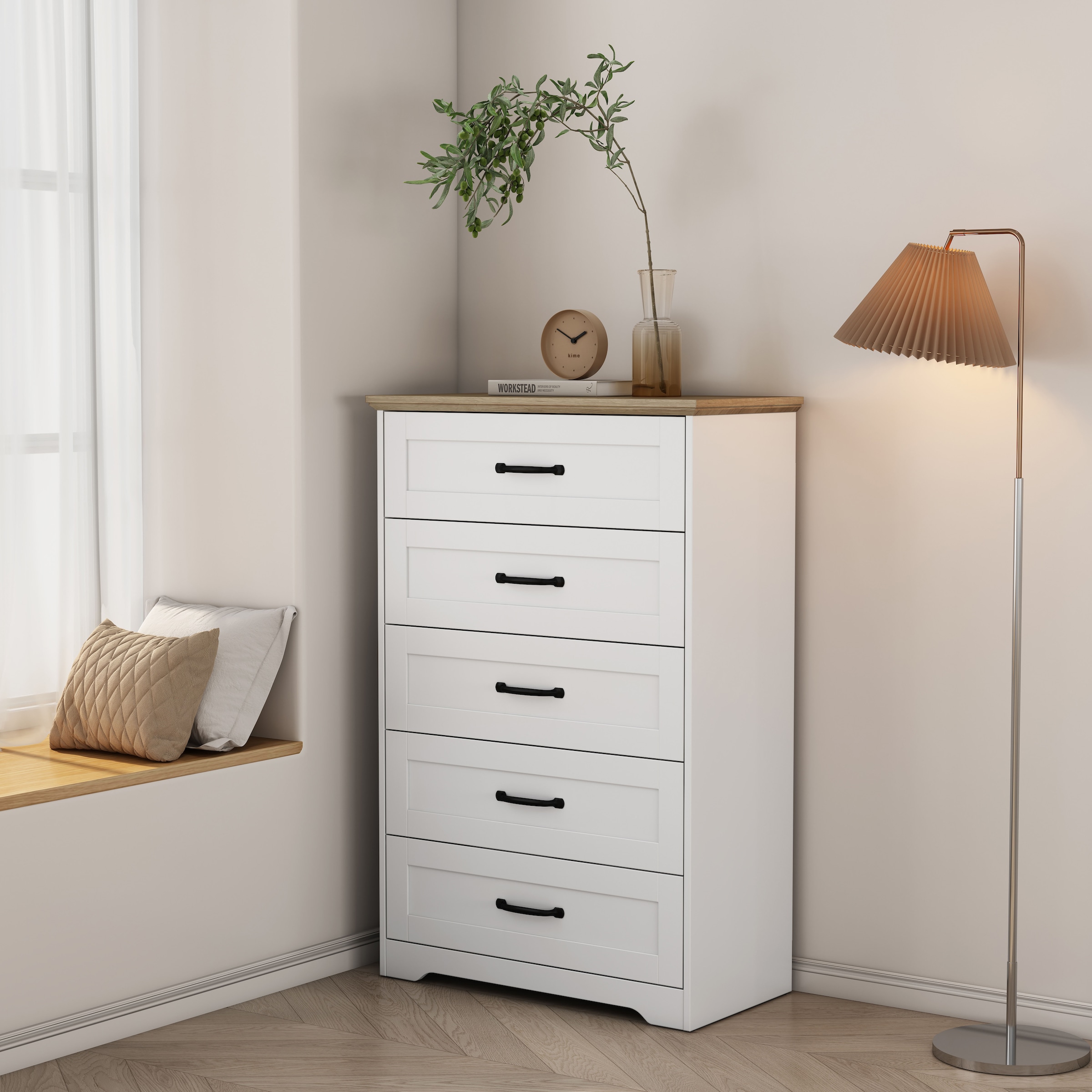 OTTO home Schubkastenkommode »Emmilia Sideboard im Landhaus Design« Kommode mit viel Stauraum im Schlafzimmer,  Schubladenschrank Sideboard Wäscheschrank Skandi Design