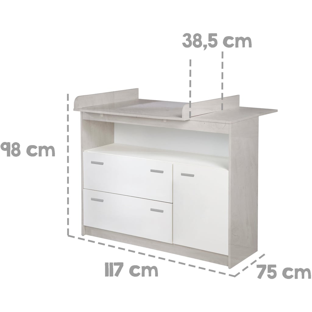 roba® Babyzimmer-Komplettset »Julia«, (Set, 3 St., Kinderbett, Schrank, Wickelkommode)