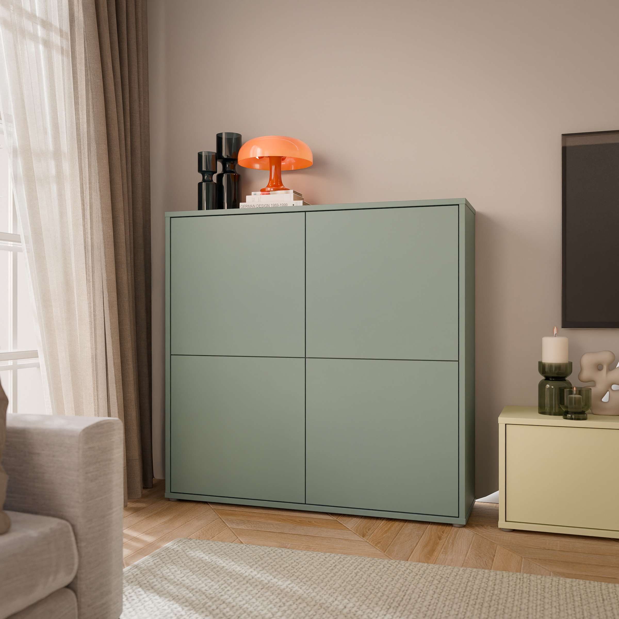 FORTE Highboard »Alice Springs« Grifflos,Push to open, Stauraum