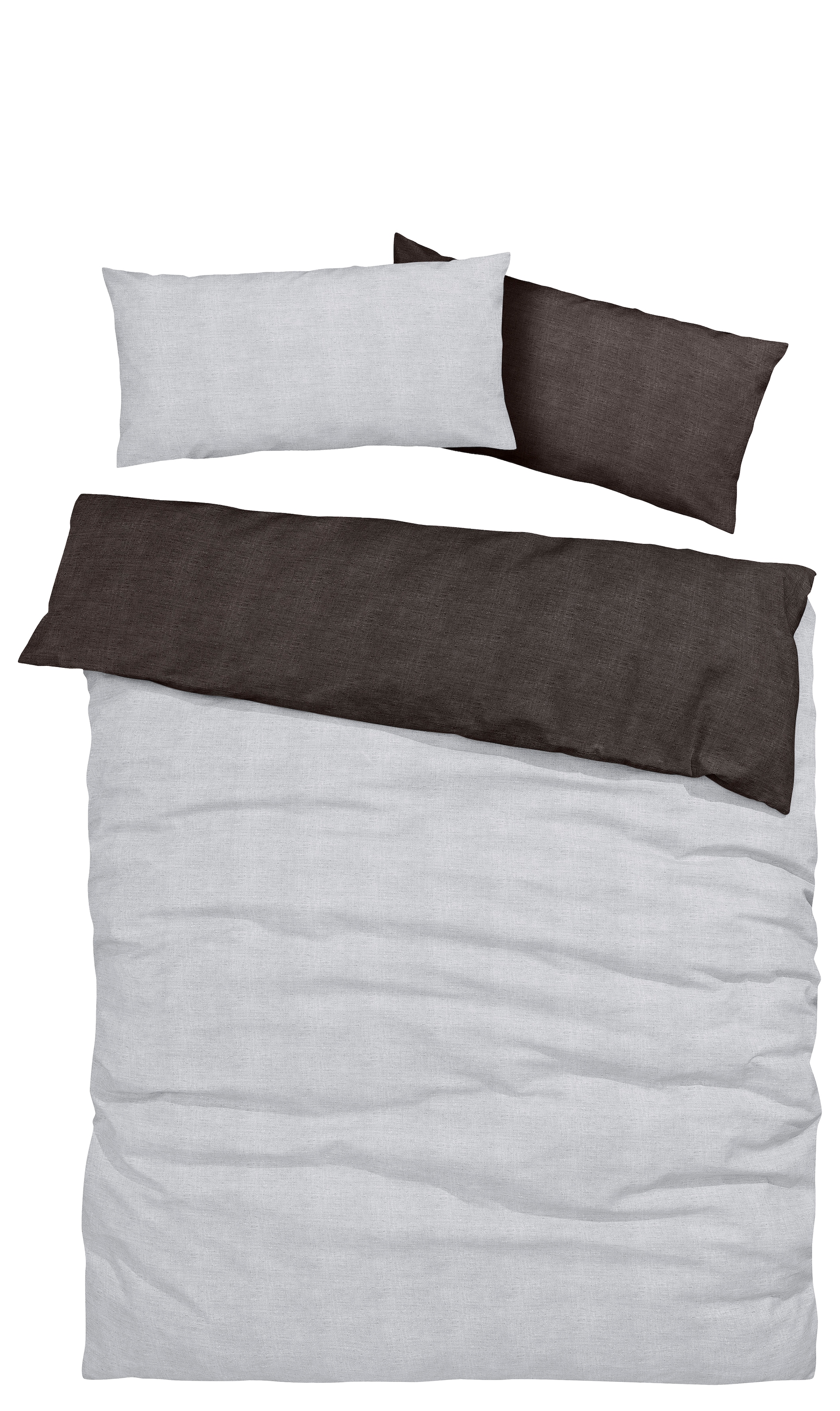 Bruno Banani Wendebettwäsche »Merlin in Gr. 135x200 oder 155x220 cm« 2 Stk. Baumwollbettwäsche, Leinen-Look in Melange-Optik