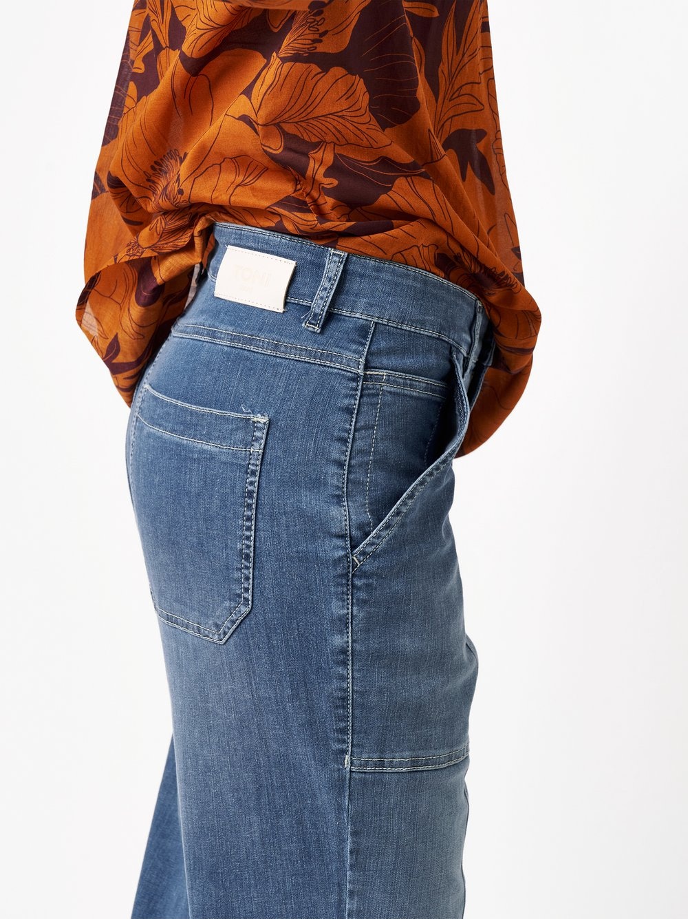 TONI 7/8-Jeans mit Stretch und im Cargo-Stil