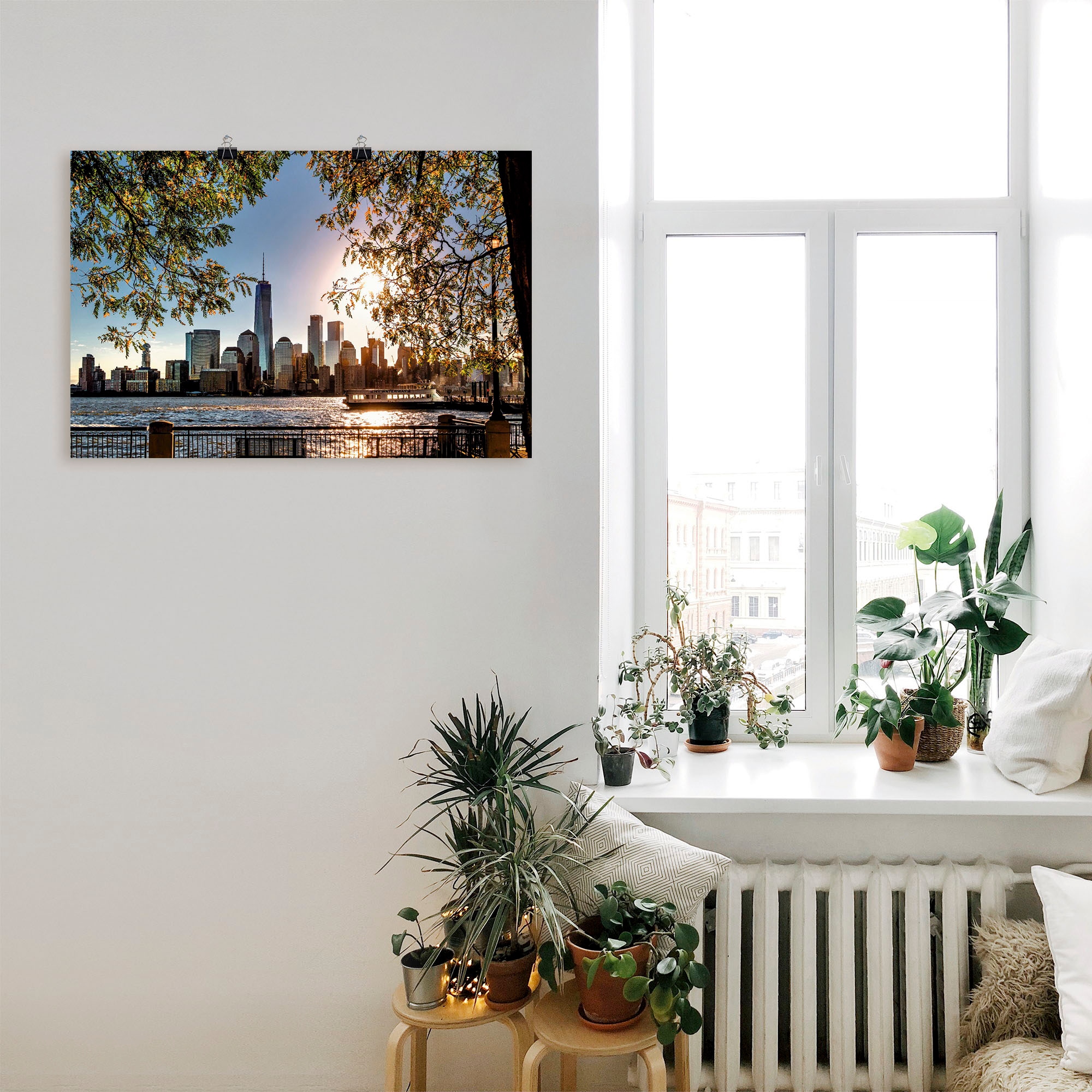 Artland Wandbild »Sonnenaufgang über New York« Amerika 1 Stk. tlg. als Leinwandbild, Poster in verschied. Größen