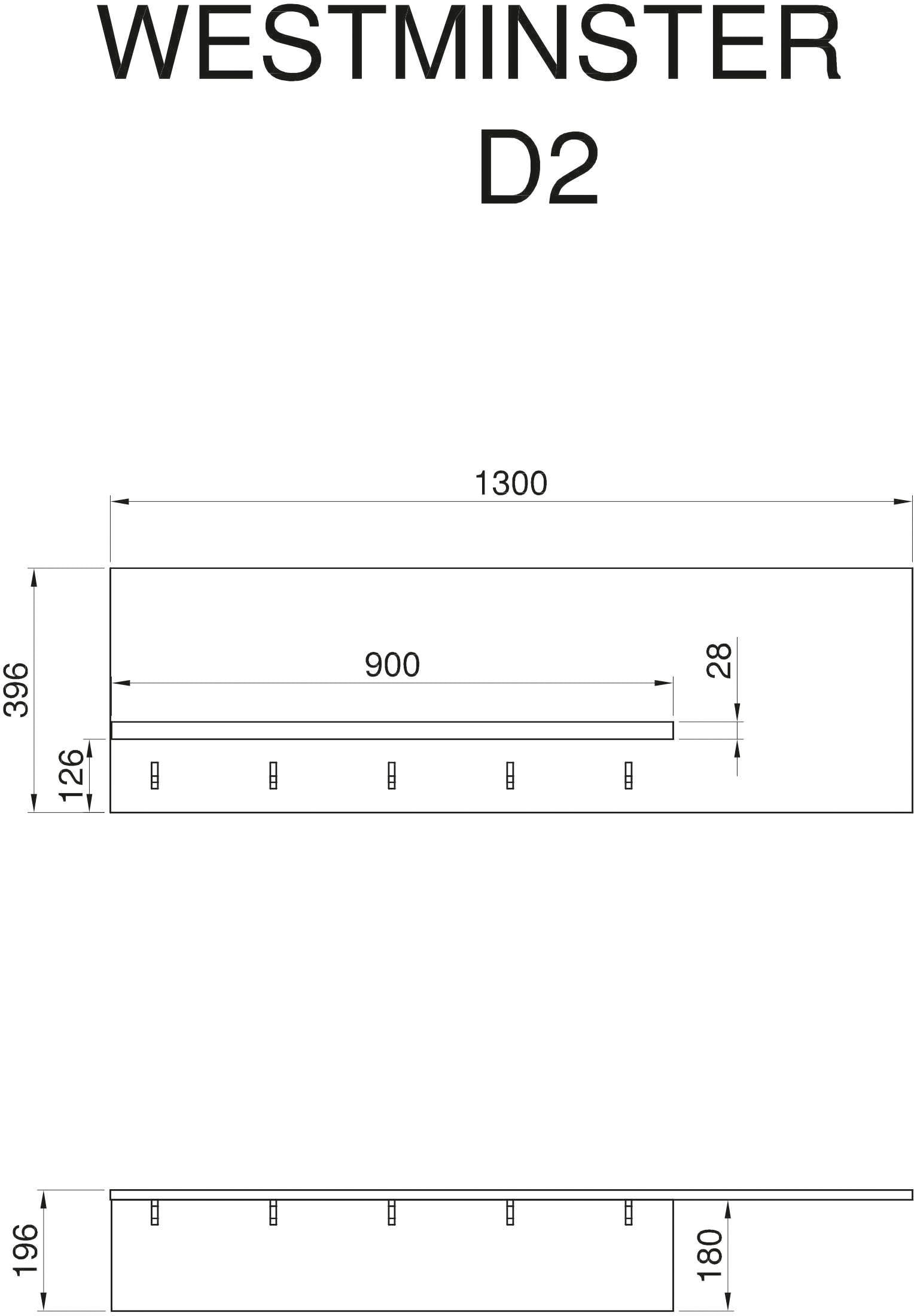 KOCHSTATION Wandregal »Westminster«, Breite 130 cm, mit 5 Haken