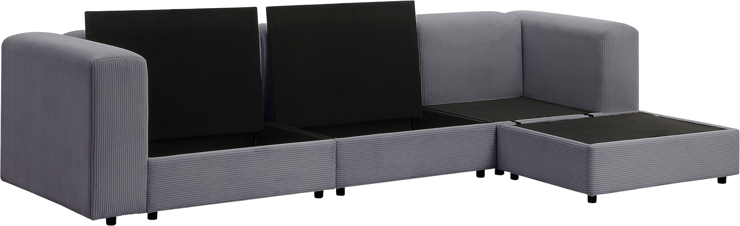 OTTO home Ecksofa »Uno, L-Form, Breite: 307cm« beidseitig montierbarem Longchair,mit Taschenfederkern, in Cord
