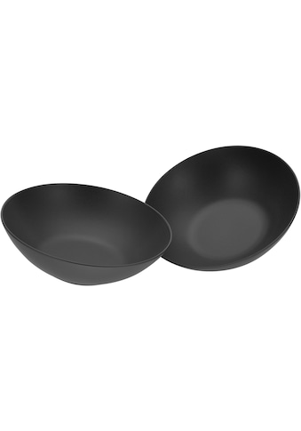 Salatschüssel »Soft Touch Black«, 2 tlg., aus Steinzeug, Ø 24 cm