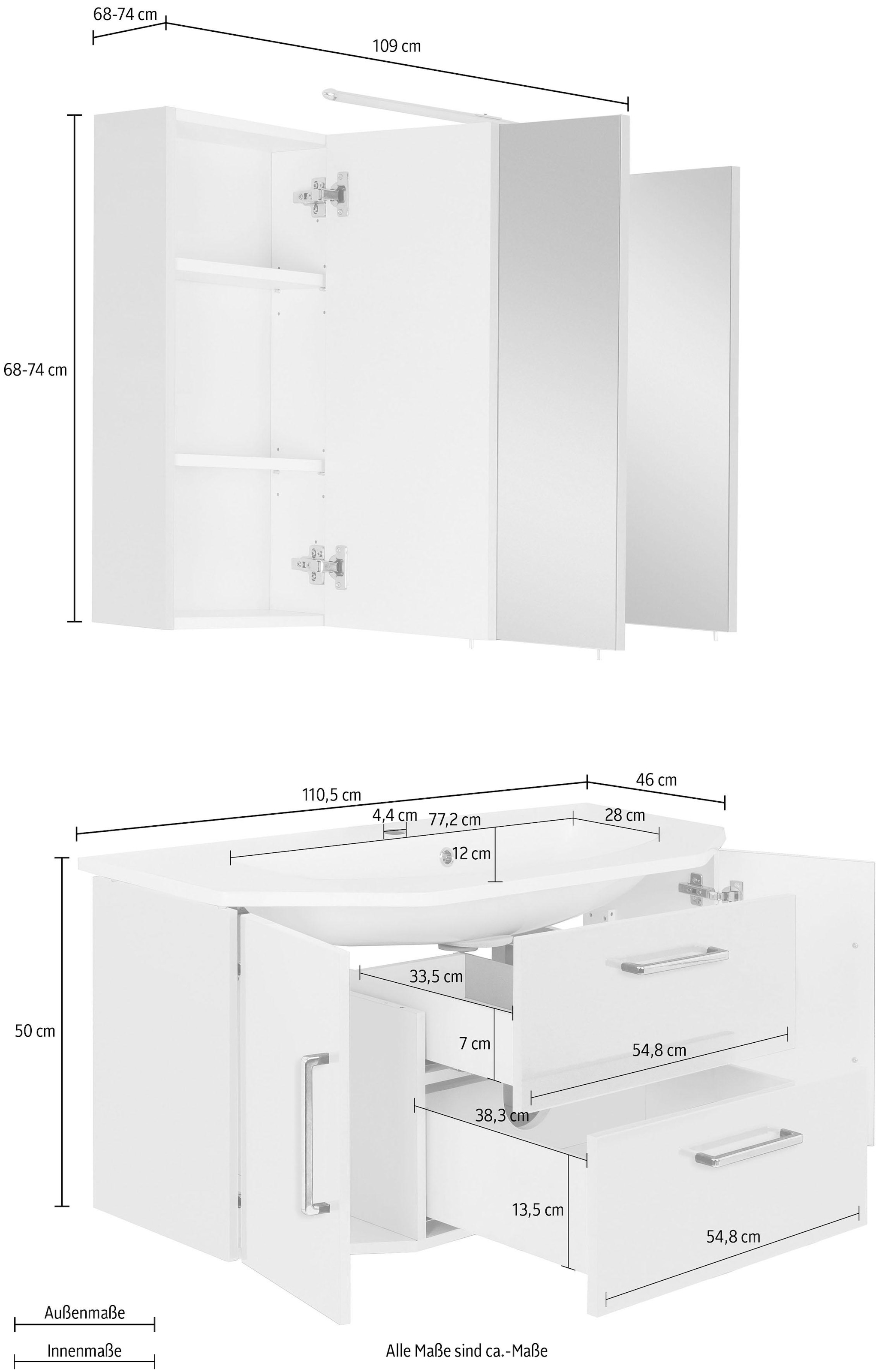 ♕ 2 (Set, OPTIFIT »Ava«, bei Badmöbel-Set St.)