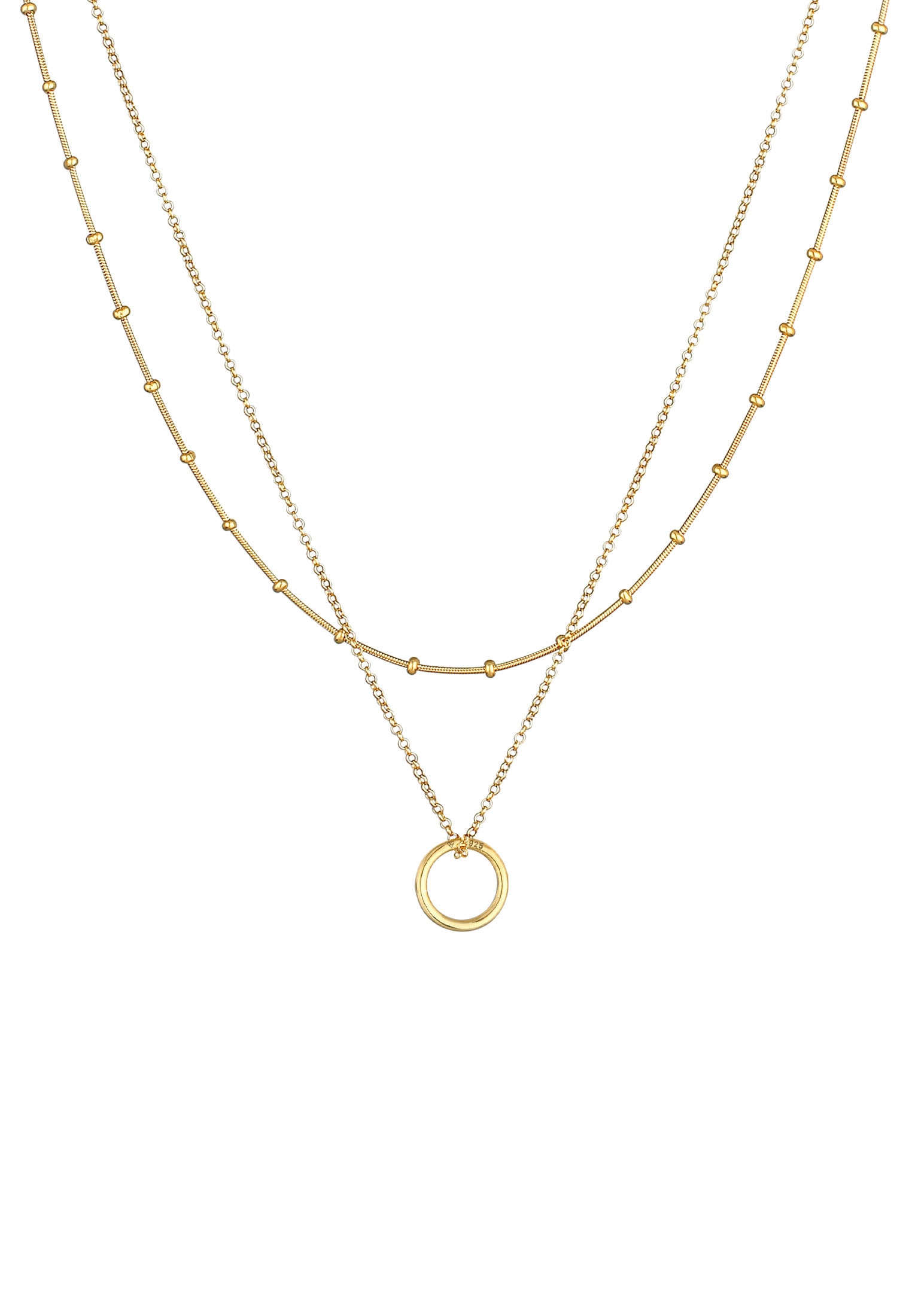 Elli Silberkette »Halskette Layer Kugelkette Kreis Rund 925 Silber«