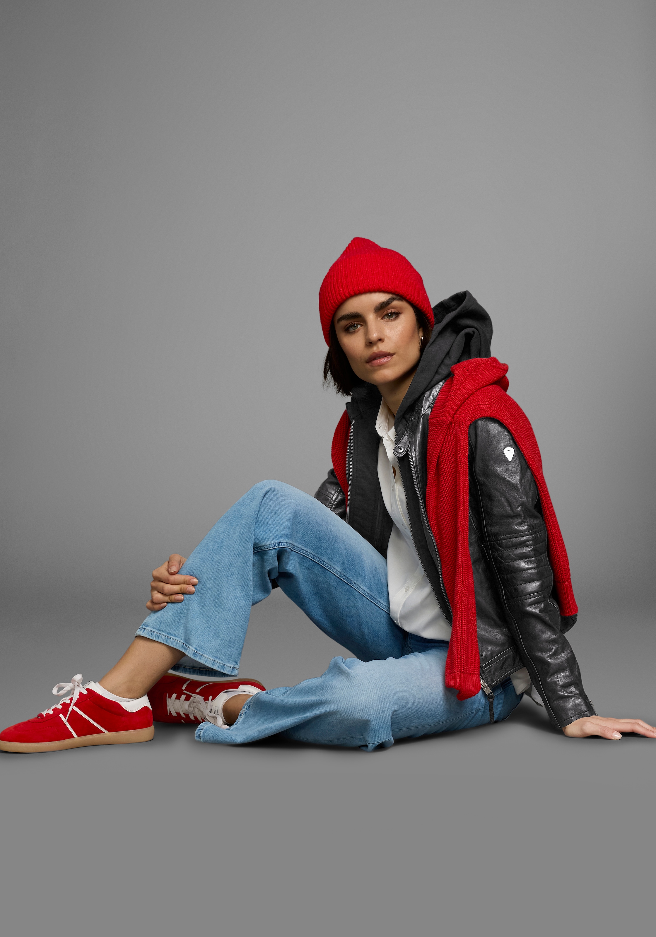 ALPENBLITZ Lederjacke »Lissabon«, mit Kapuze, für Sommer und Übergangszeit, aus Lammnappaleder, stylisch