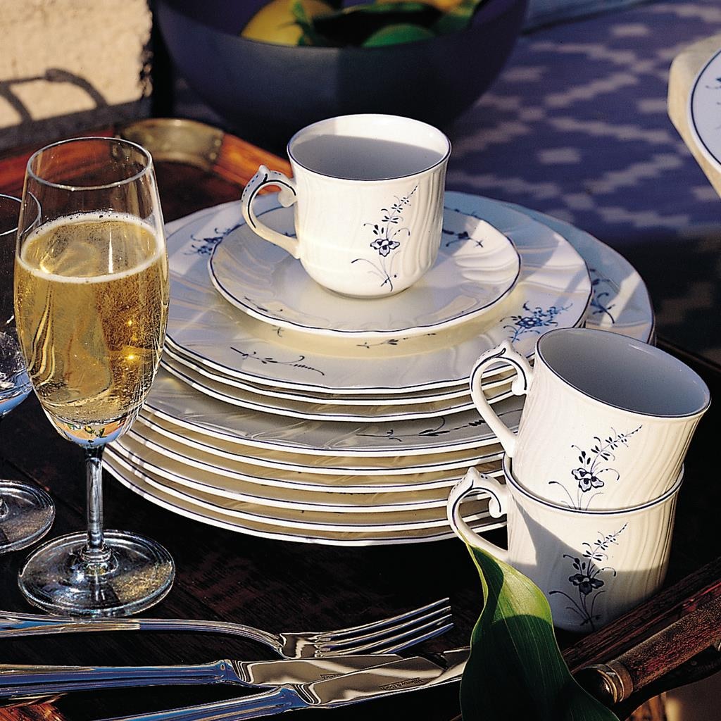 Villeroy & Boch Tasse »Cappuccinotassen Vieux Luxembourg 240 ml 6er Set weiß-blau« Spülmaschinenfest, Mikrowellensicher