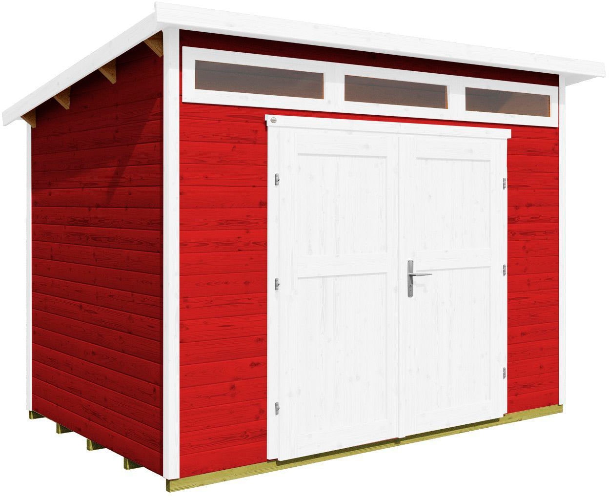 weka, Gartenhaus »264 Gr. 4, 21 mm, rot«, schwedenrot, Massivholz, Fußboden im Gartenhaus, schwedenrot