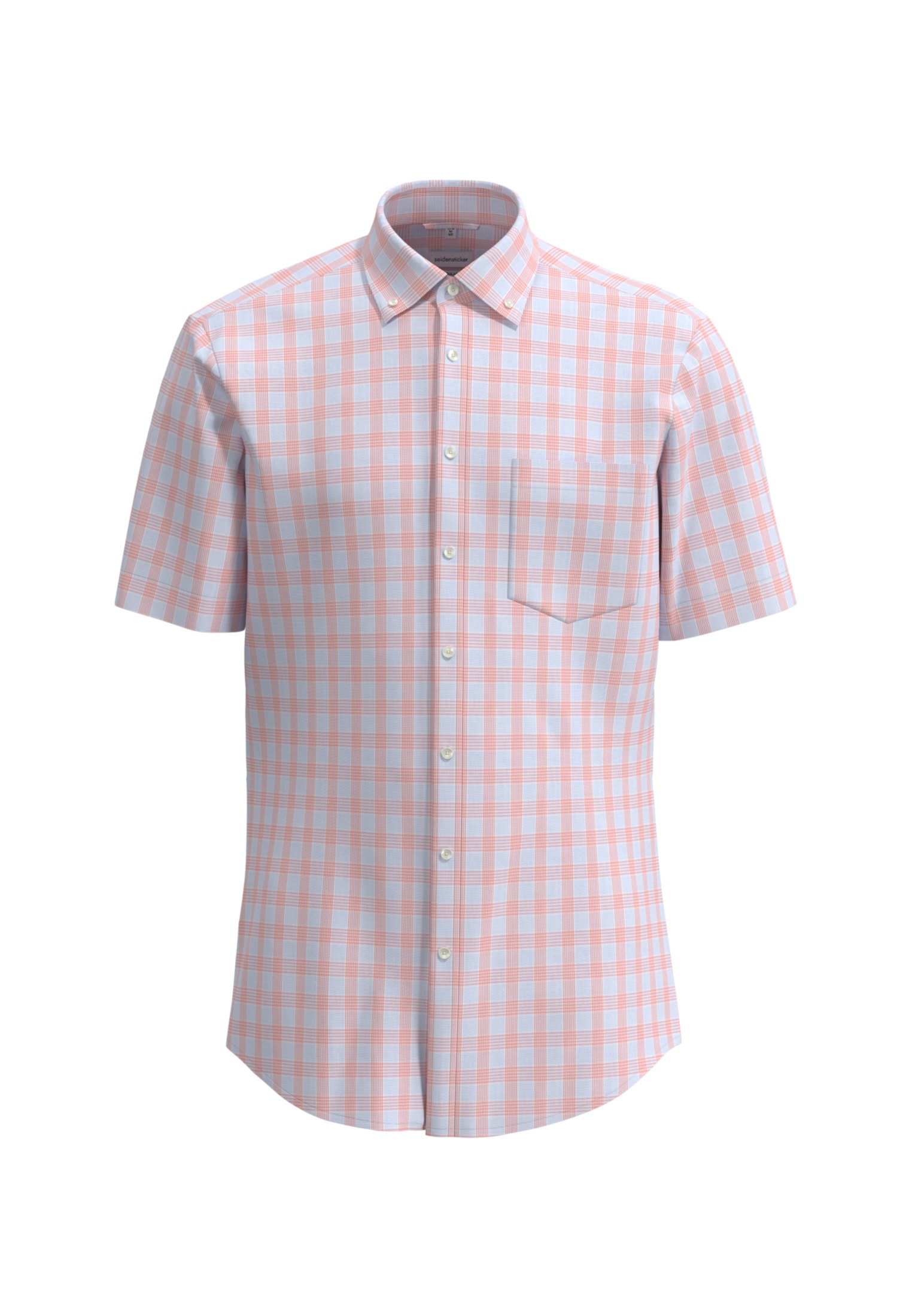 seidensticker Businesshemd »Comfort«, Comfort Kurzarm Button-Down-Kragen Karo